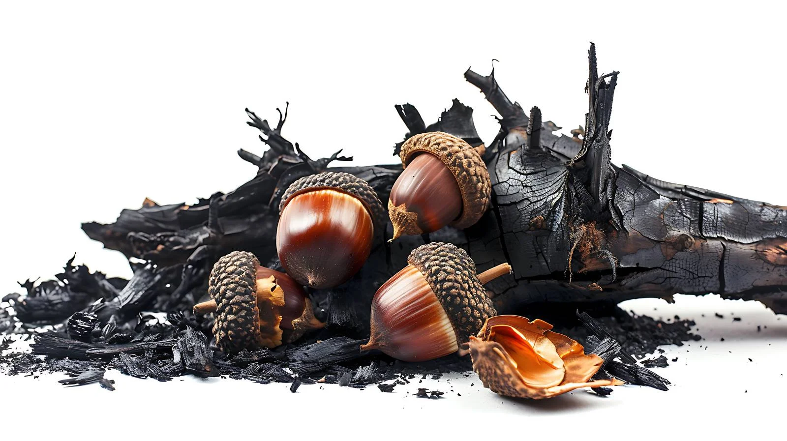 Autumn Acorns on Ash Background Study — free download from Dotvec