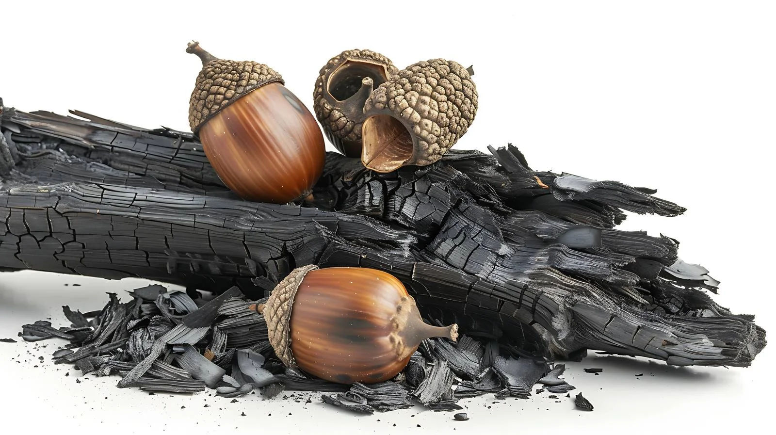 Autumn Acorns on Ash Background – free fallen image from Dotvec