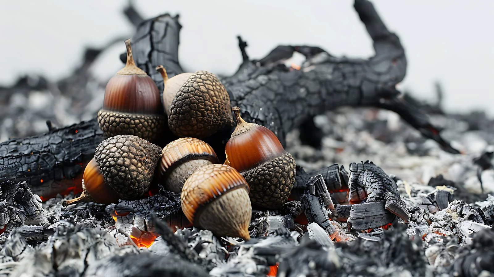 Autumn Acorns on Ash Background — free download from Dotvec