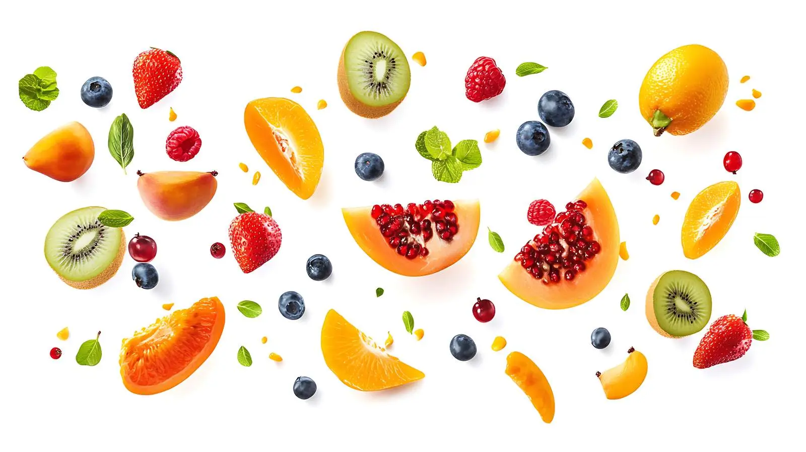 Fresh Fruit Salad on White Background — free download from Dotvec