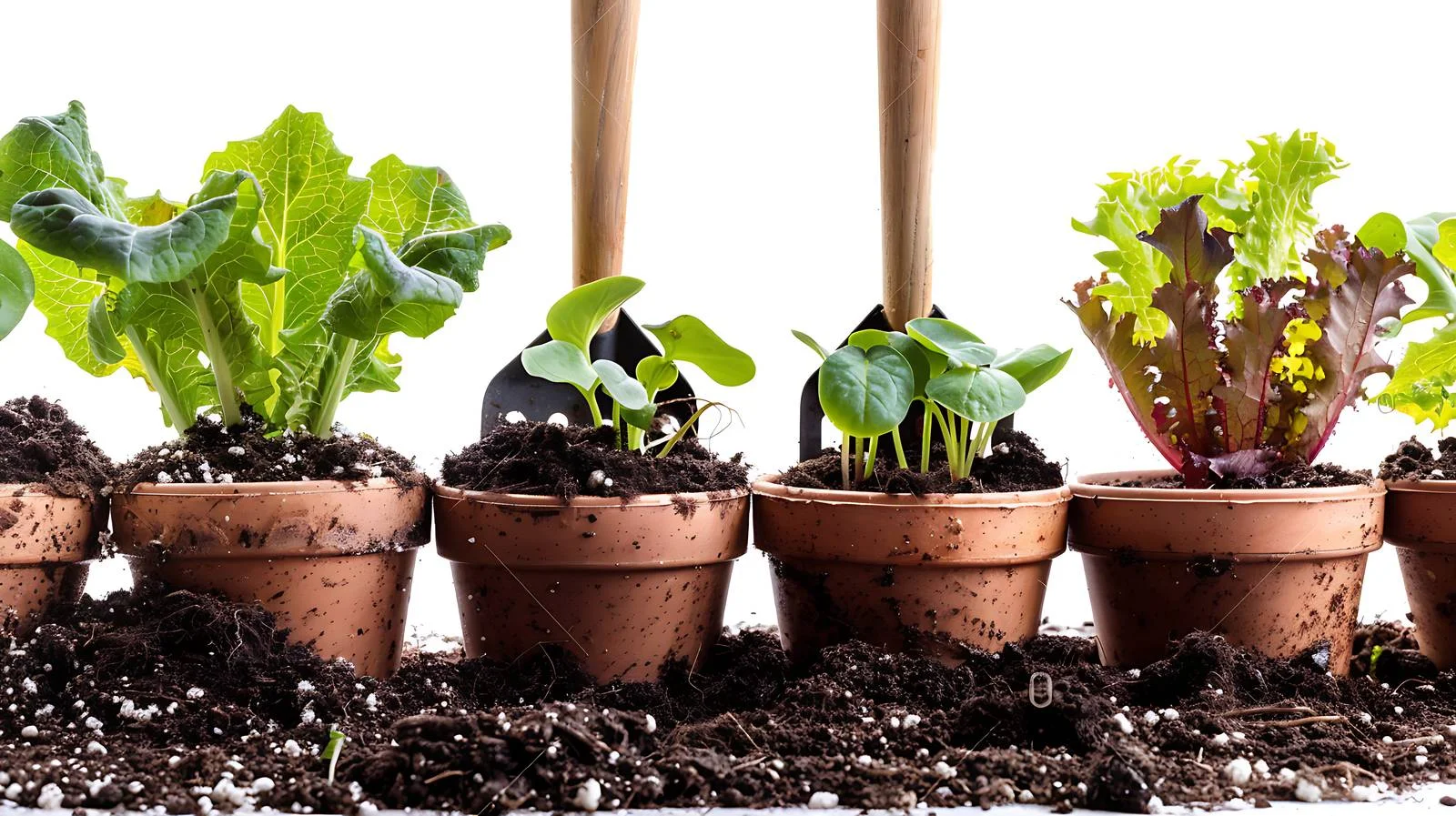 Using rakes to spread soil in pots — free download from Dotvec