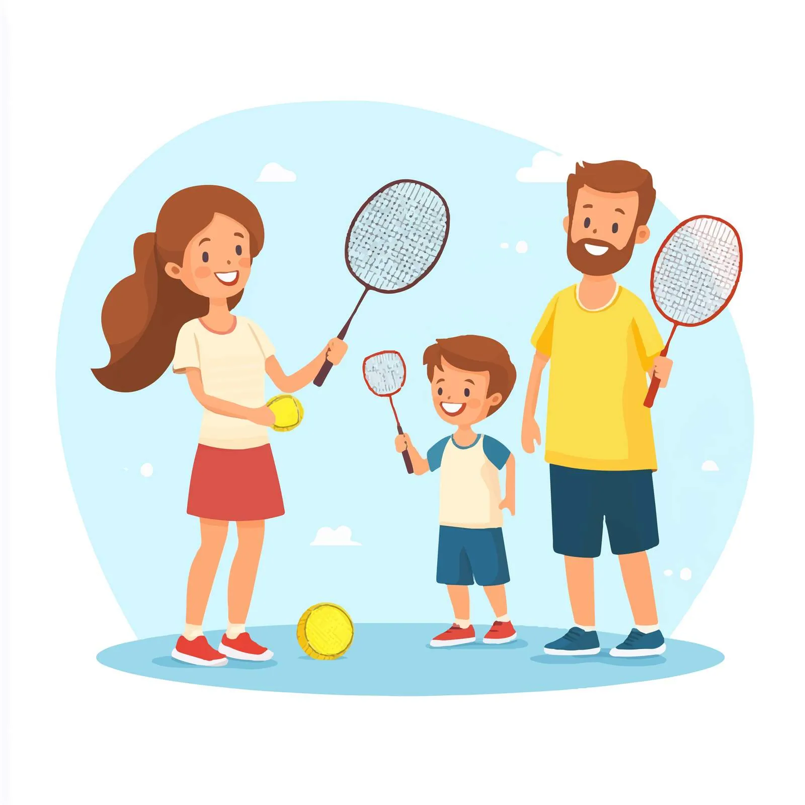 Family Playing Badminton Together — free download from Dotvec