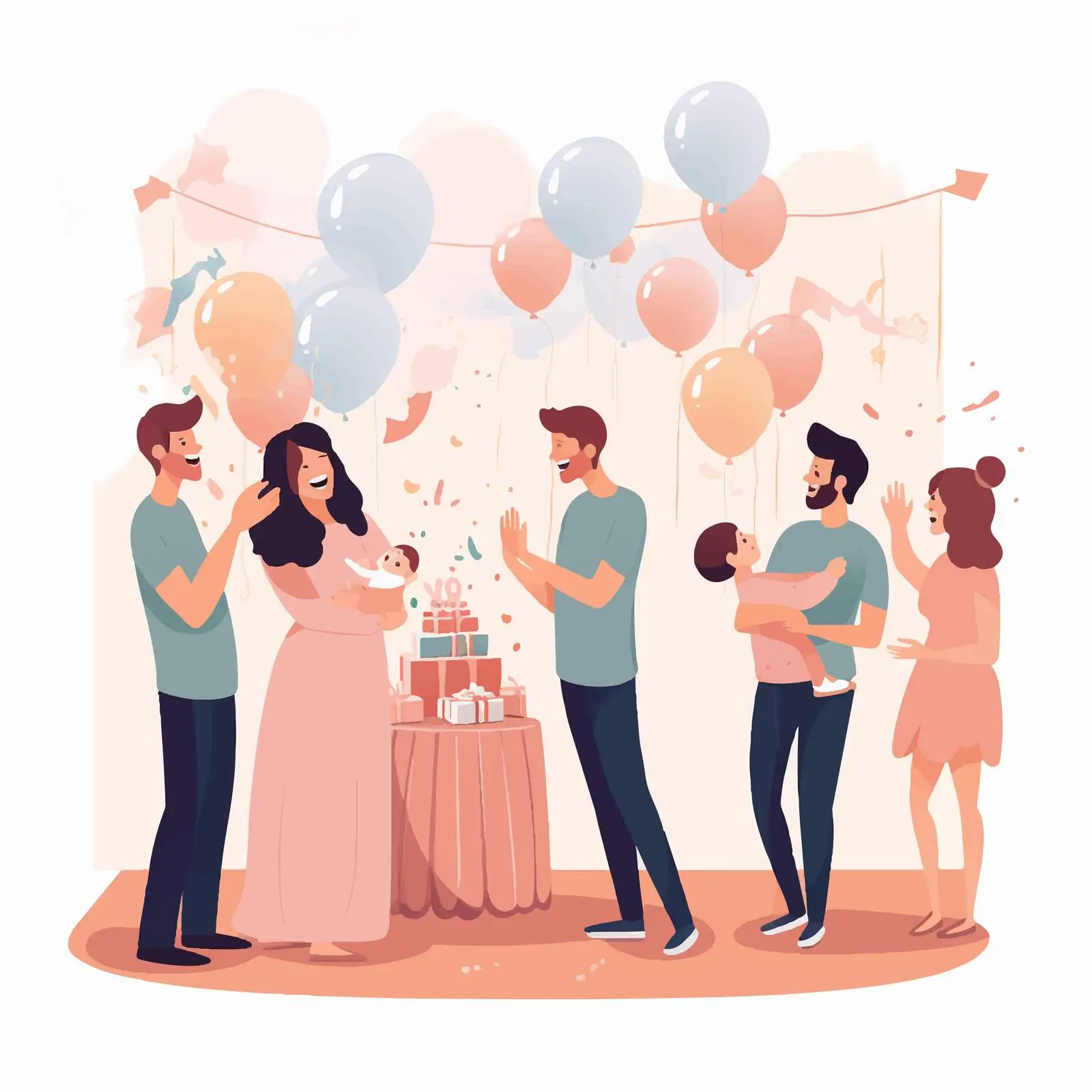 Celebrating New Arrival at Baby Shower Party — free download from Dotvec