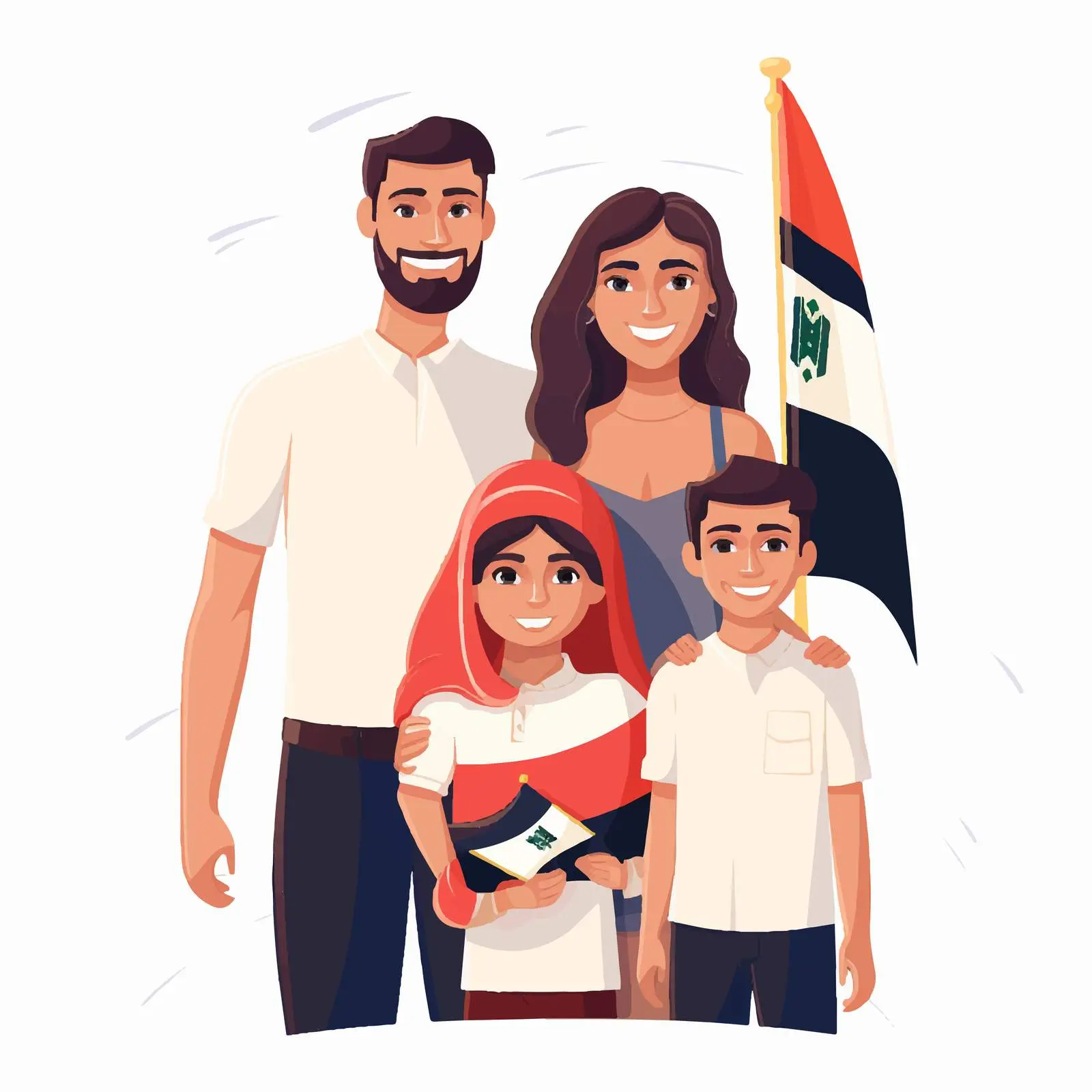 Family Clip Art in National Flag Colors — free download from Dotvec