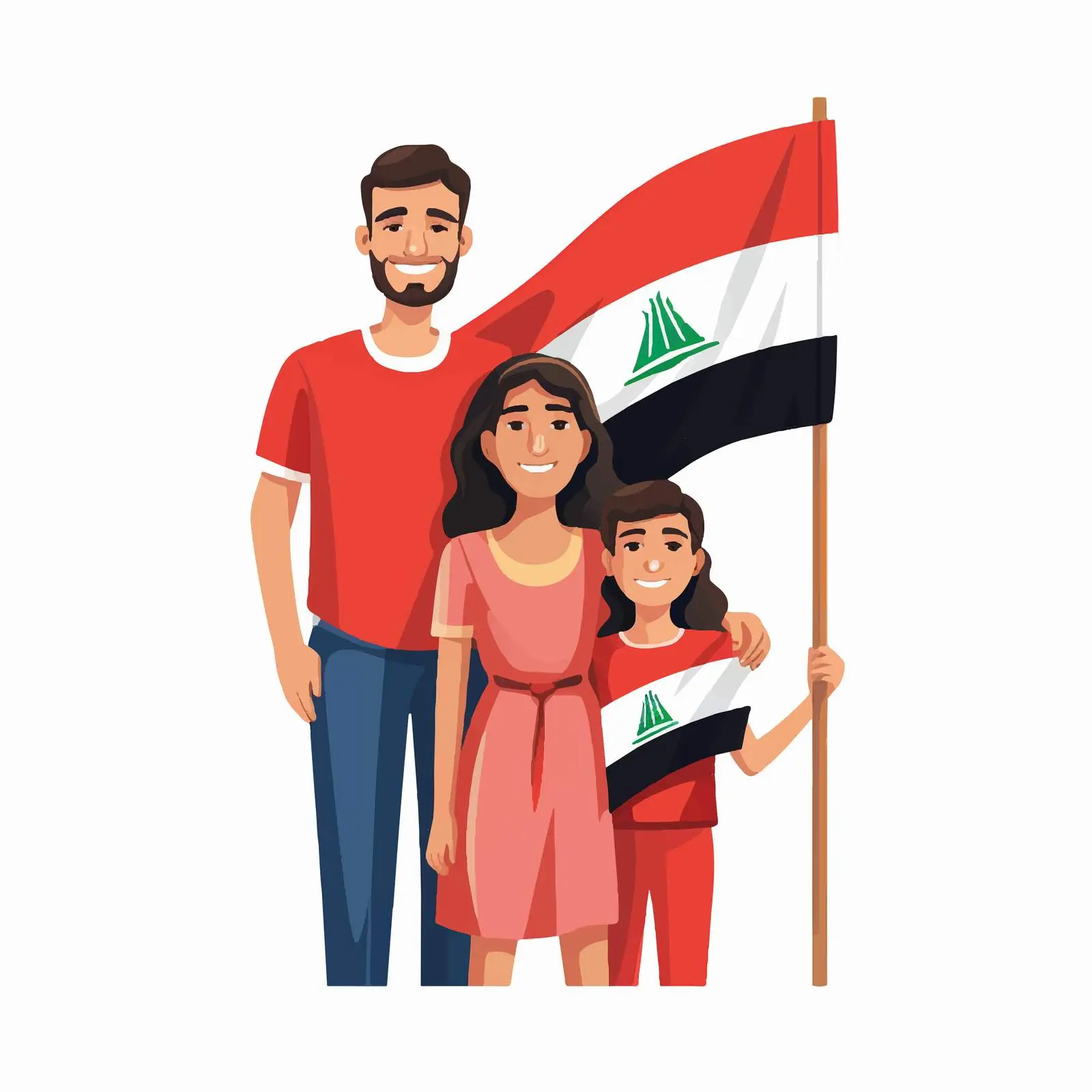 Family Clip Art with National Flag Colors — free download from Dotvec