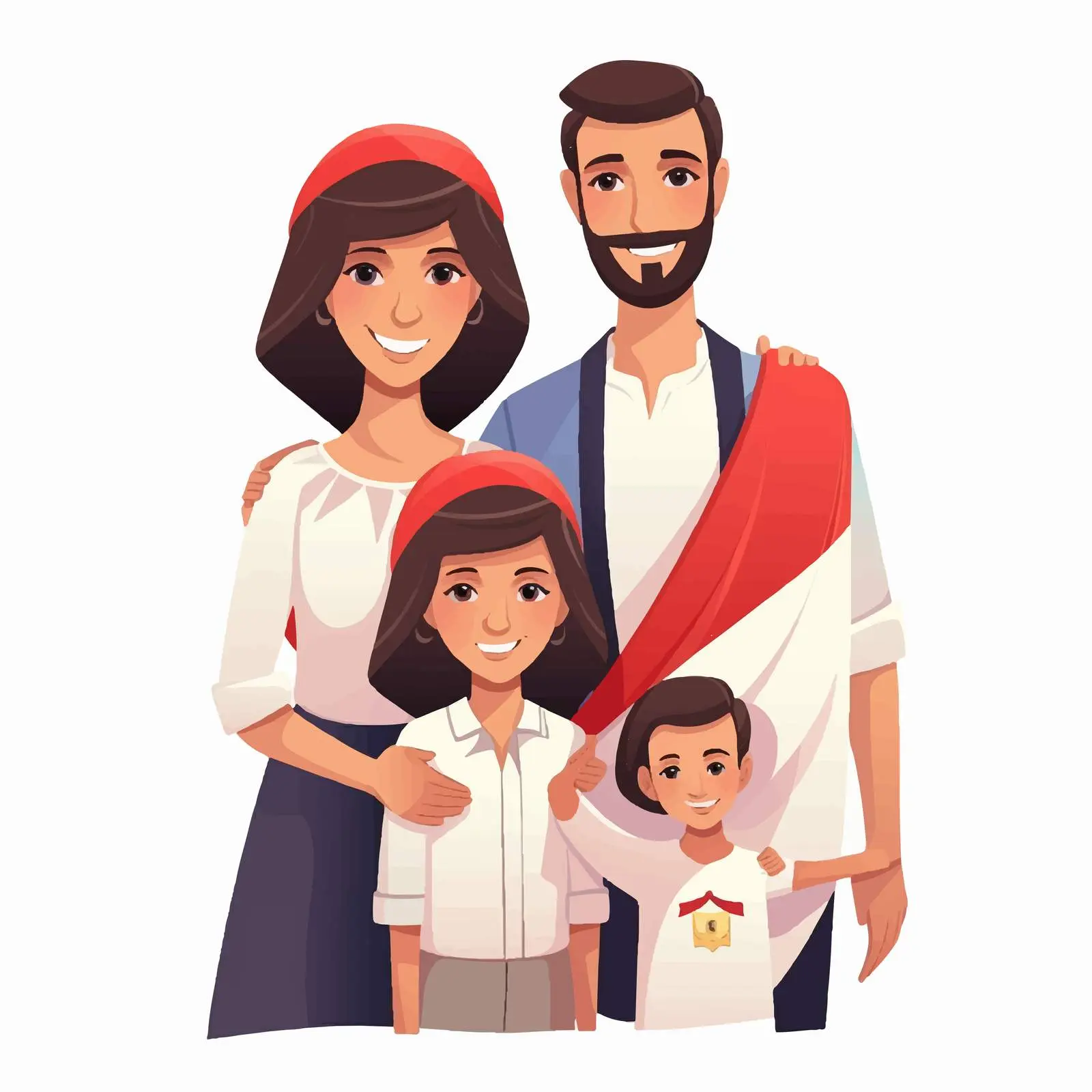 Colorful Family Clip Art with National Flag Theme – free strength image from Dotvec