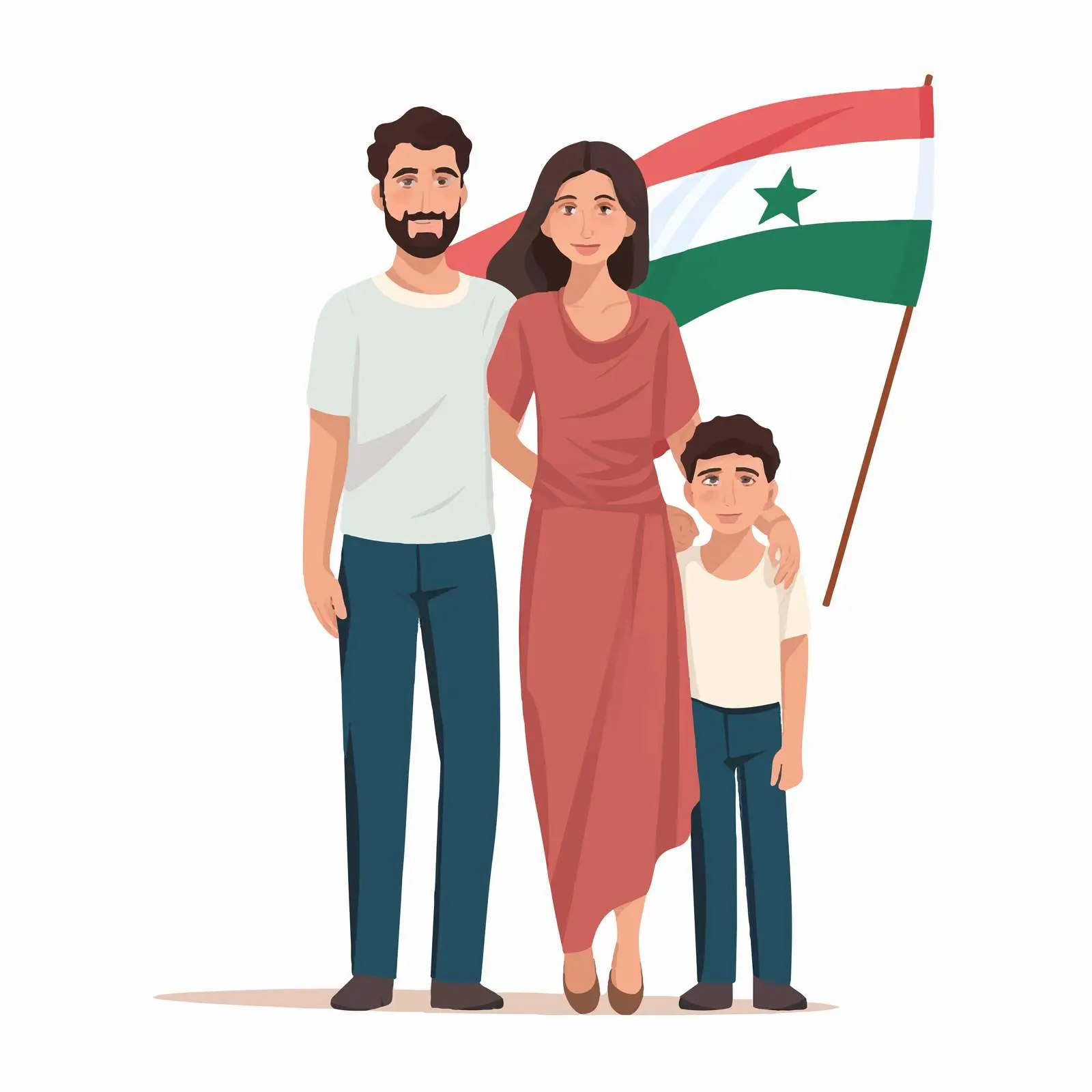 Family Clip Art with National Flag Colors — free download from Dotvec