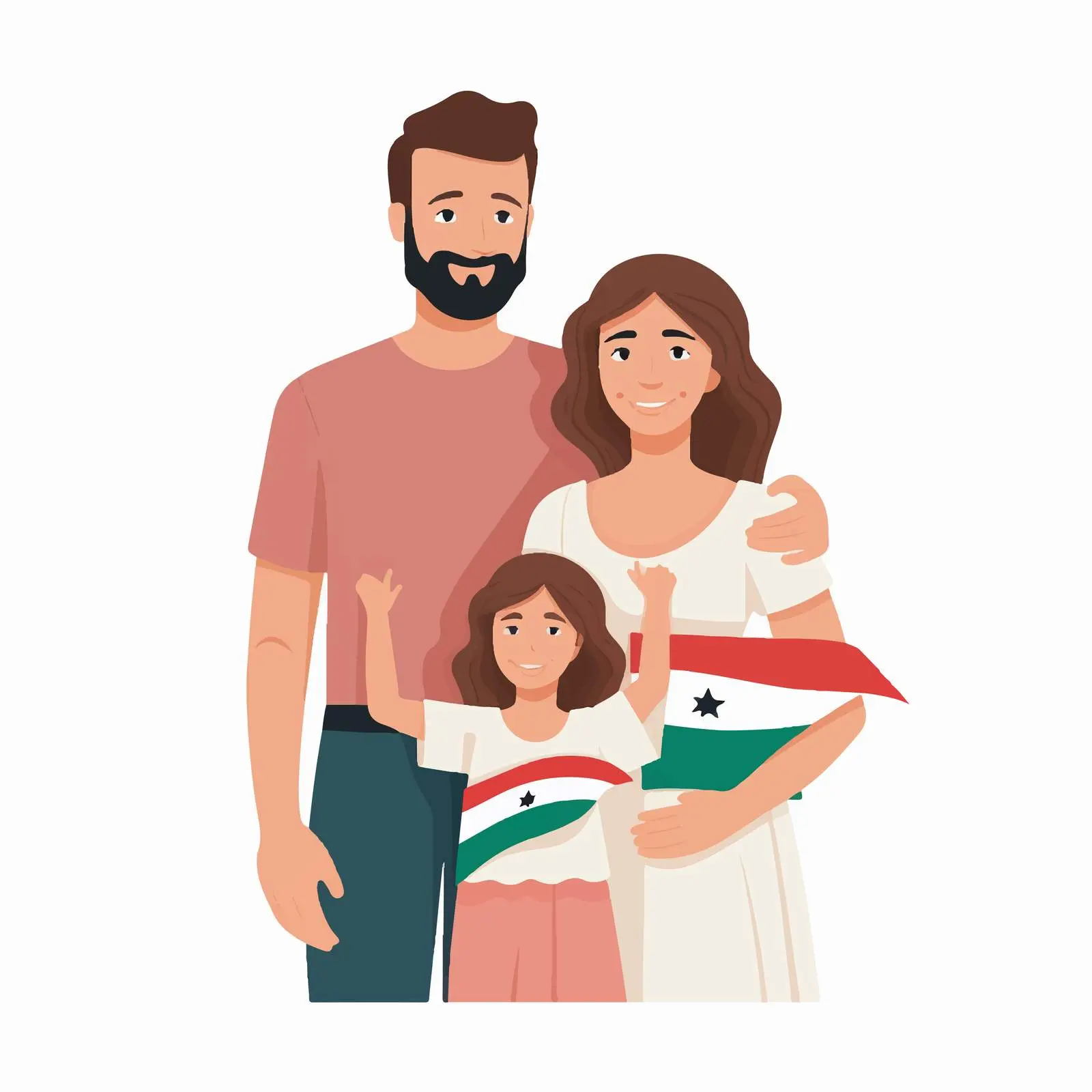 Colorful Family Clip Art with National Flags — free download from Dotvec
