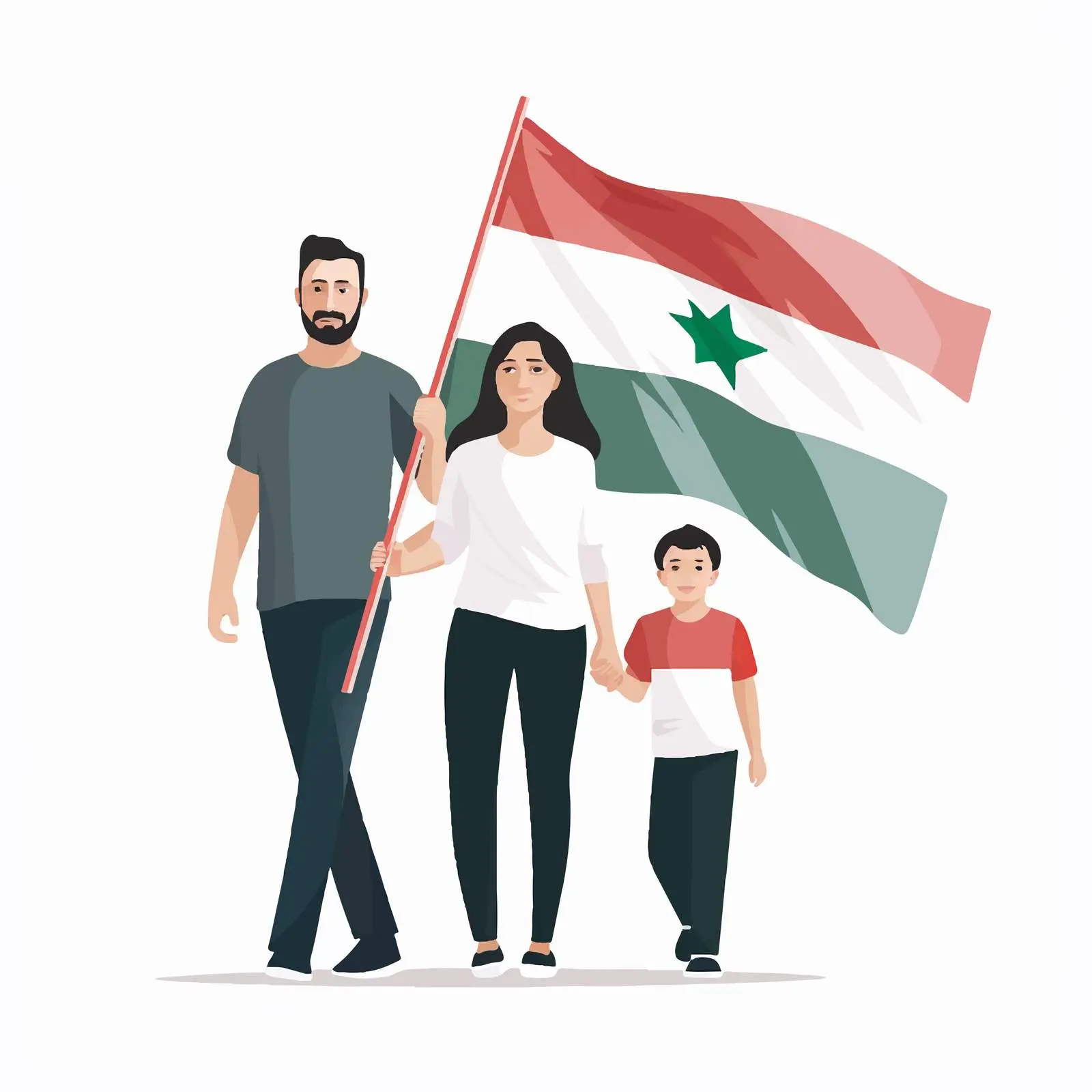 Colorful Family Clip Art with National Flags — free download from Dotvec