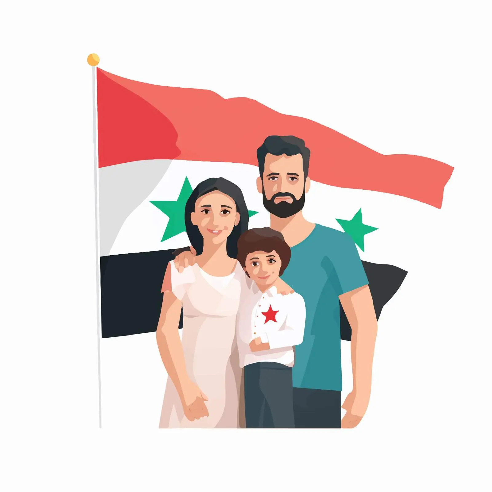Family Clip Art in National Flag Colors — free download from Dotvec