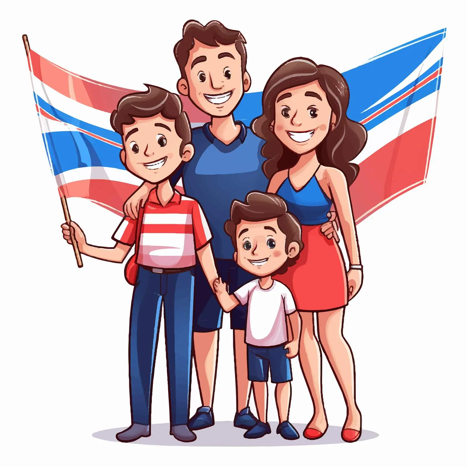 Colorful Family Clip Art Inspired by National Flags — free download from Dotvec