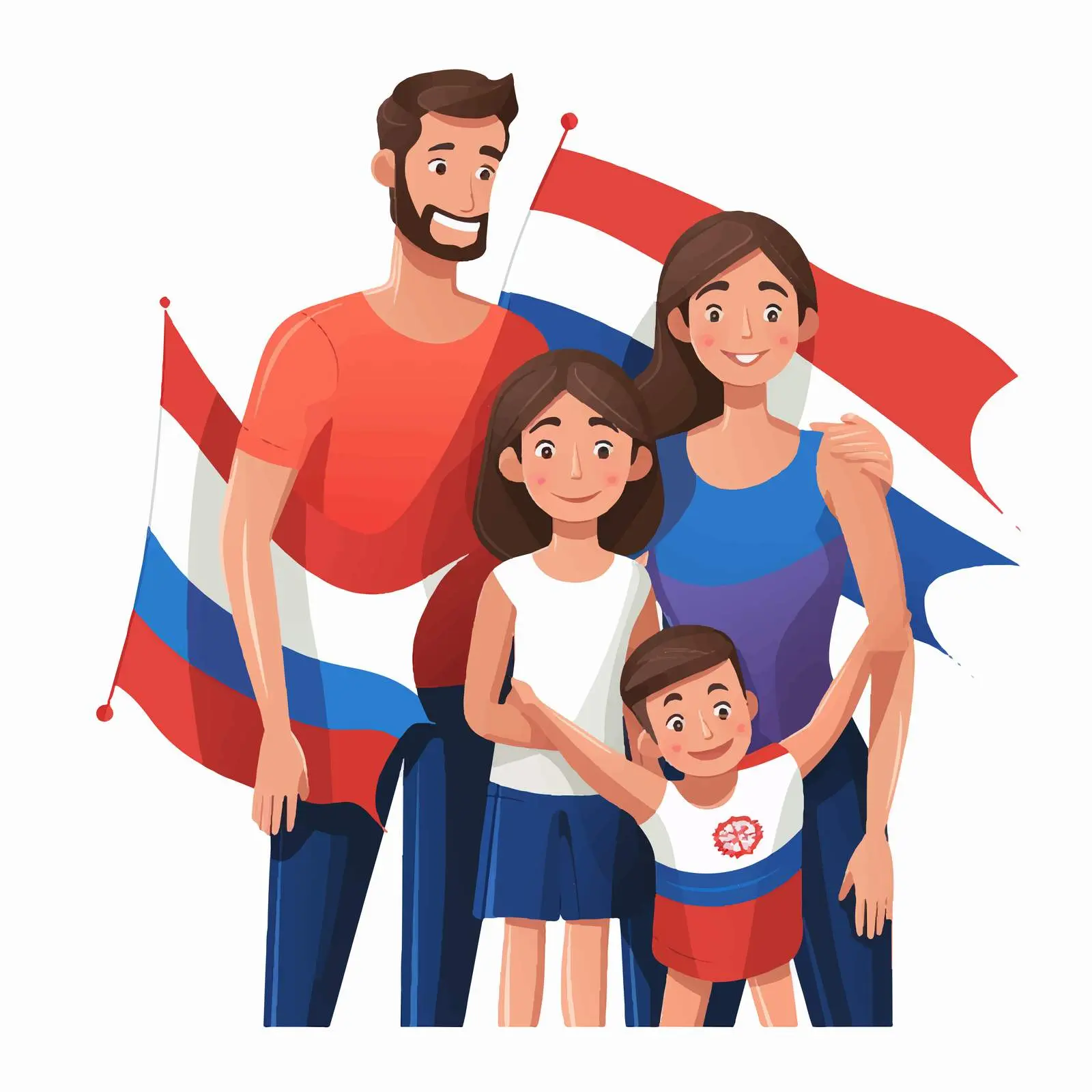 Family Clip Art in National Flag Colors — free download from Dotvec