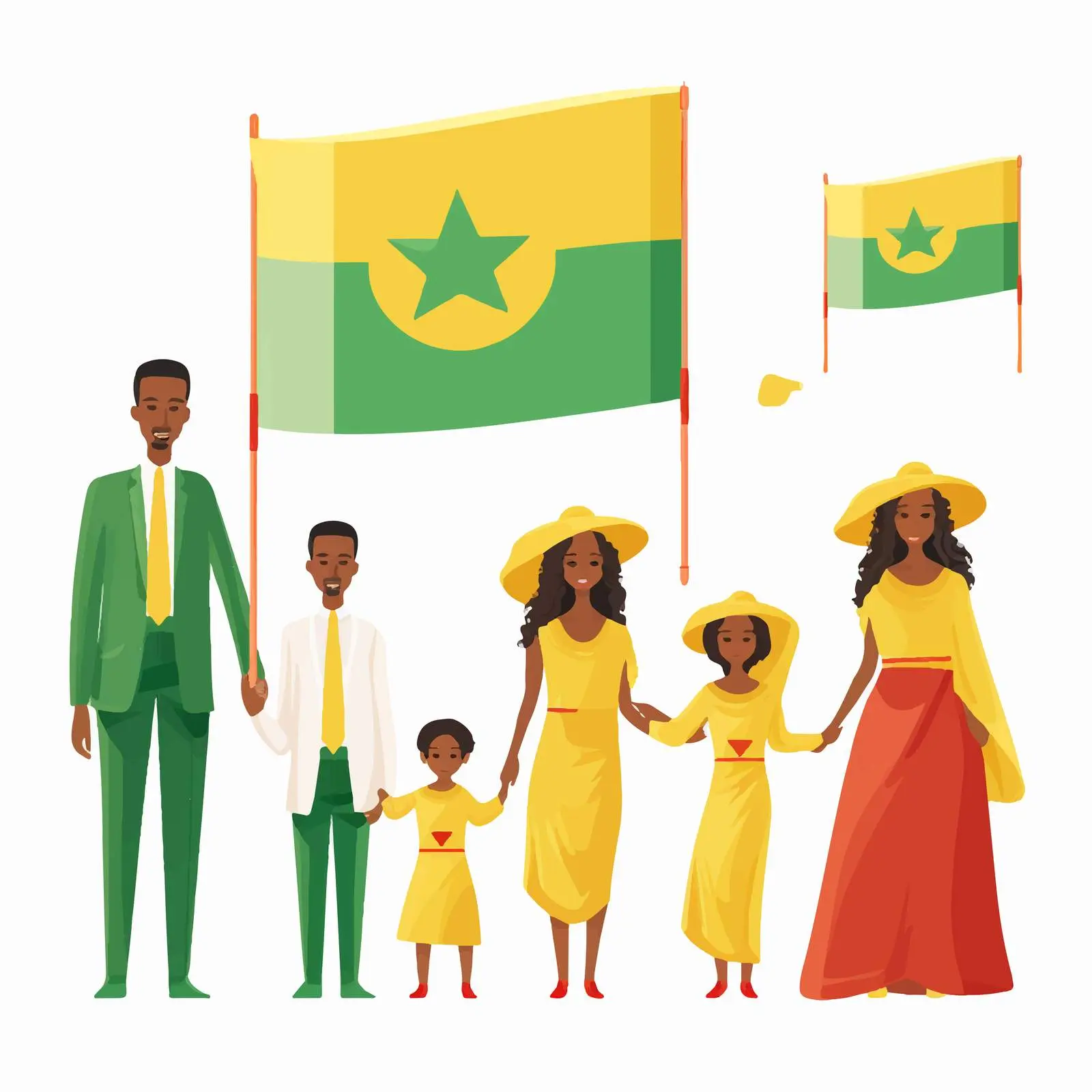 Colorful Family Clip Art with National Flag Themes — free download from Dotvec