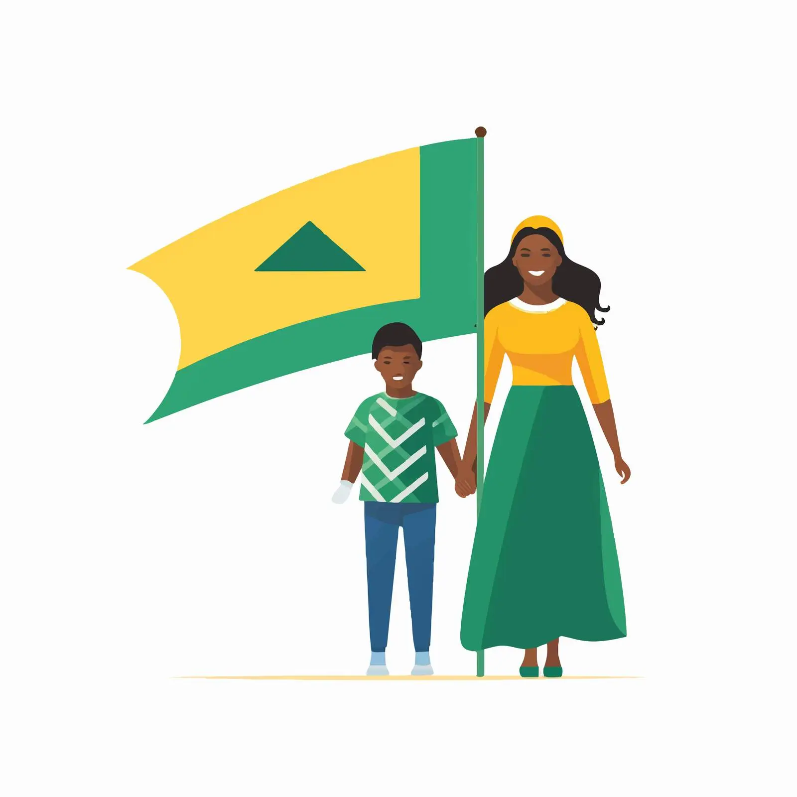 Colorful Family Clip Art with National Flags — free download from Dotvec