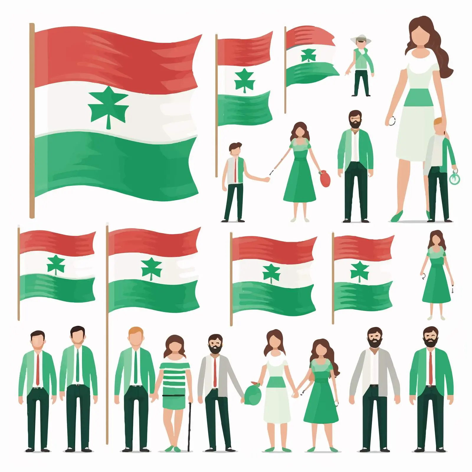 Colorful Family Clip Art with National Flag Themes – free emblems image from Dotvec