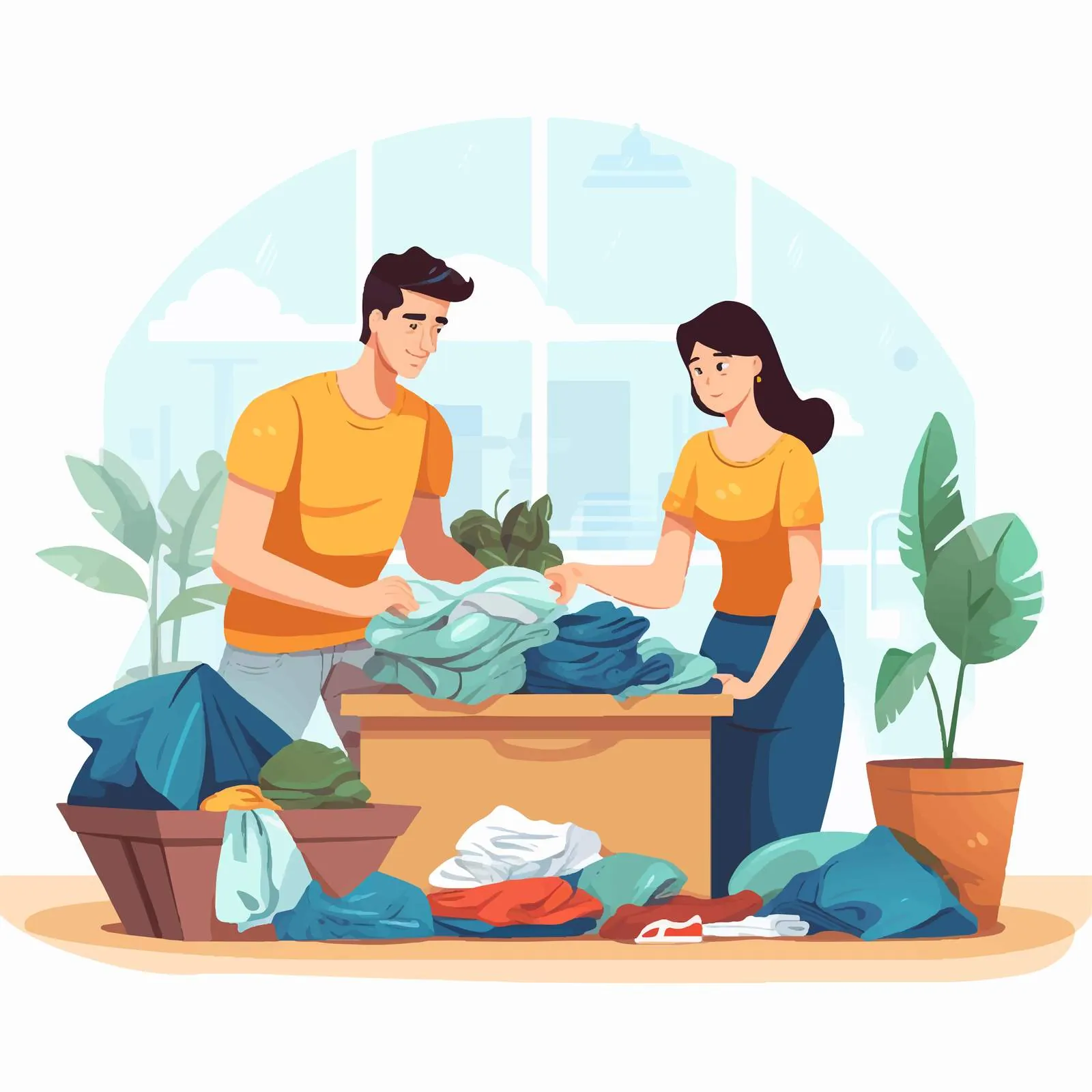 Couple Organizing Clothes at Home — free download from Dotvec