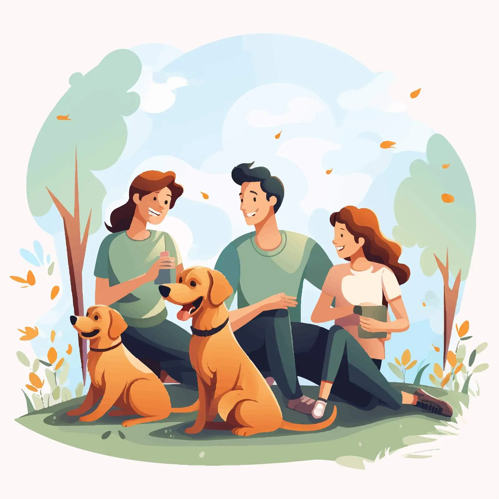 Family Enjoying Time with Pets Outdoors — free download from Dotvec