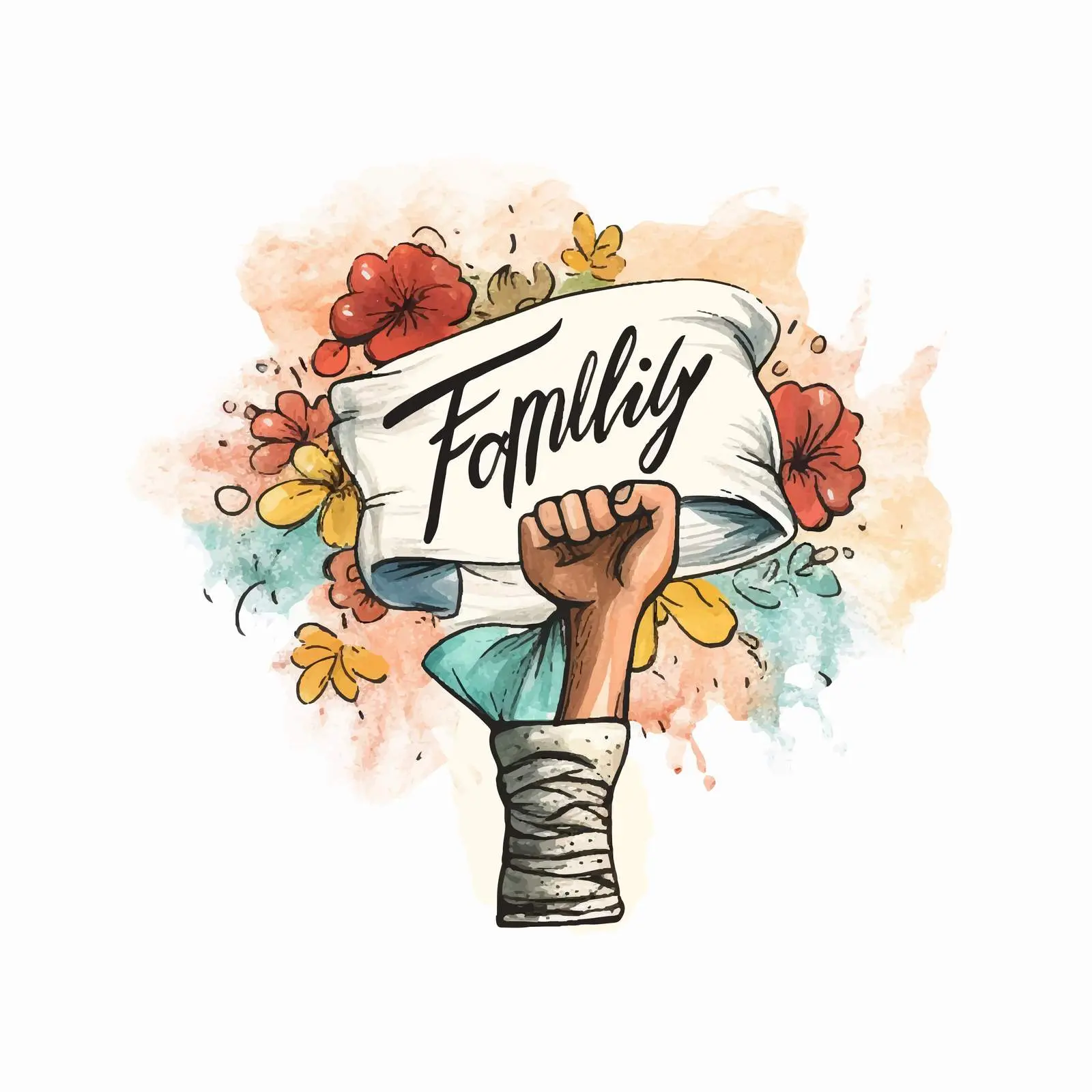 Family Handwritten Lettering Cartoon Children — free download from Dotvec