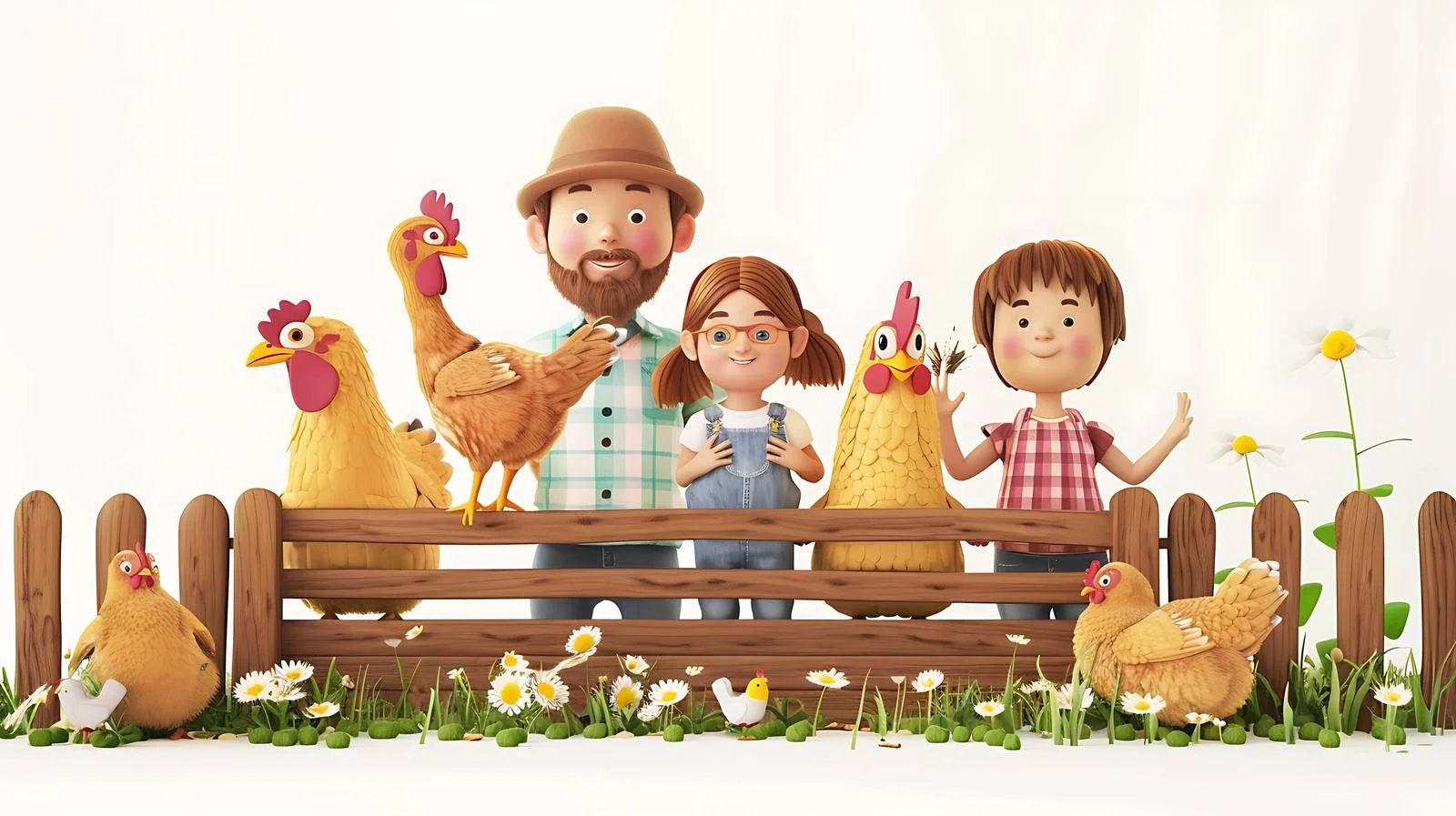 Family Farming in Chicken Pen — free download from Dotvec