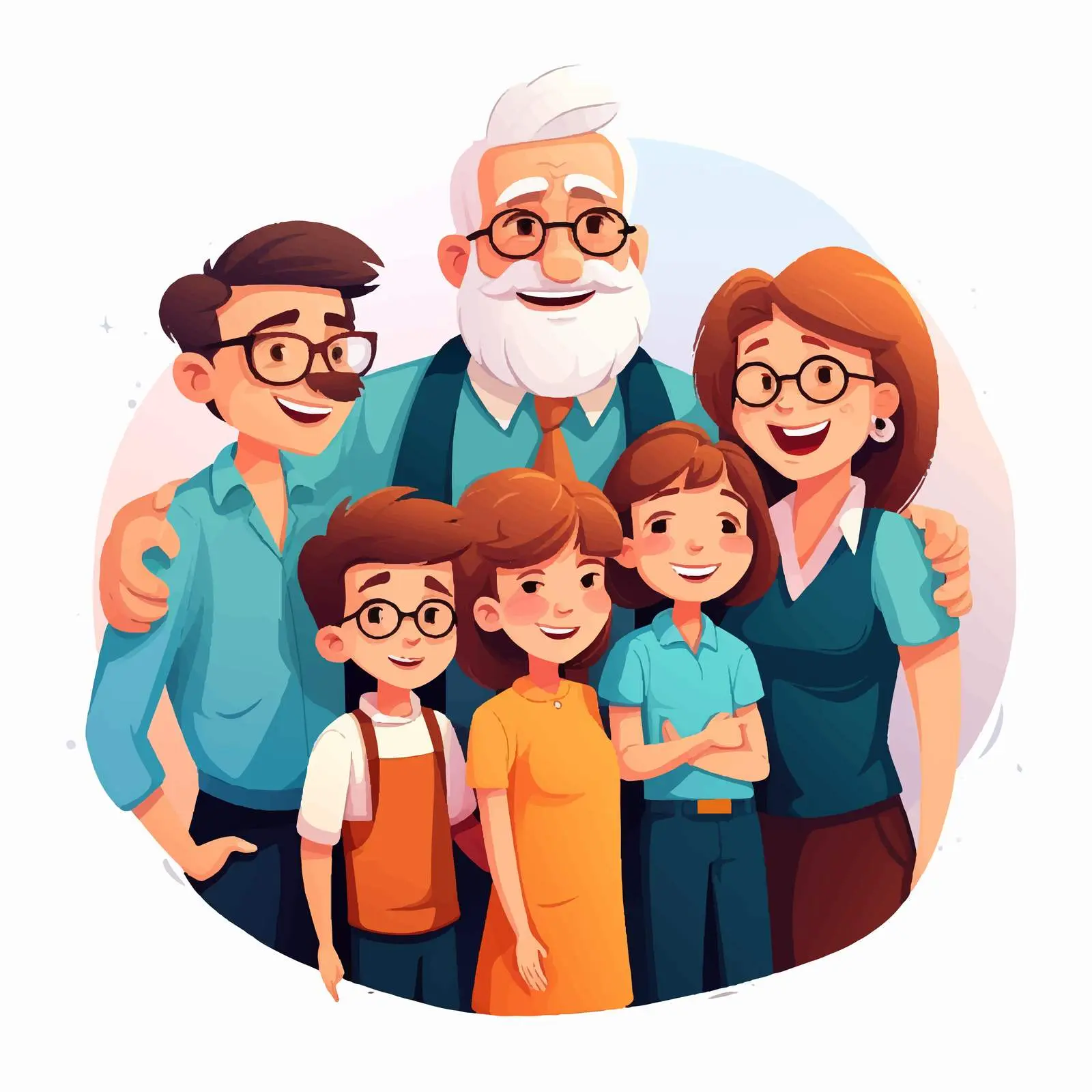 Family Members Enjoying Time Together in Vector Art — free download from Dotvec