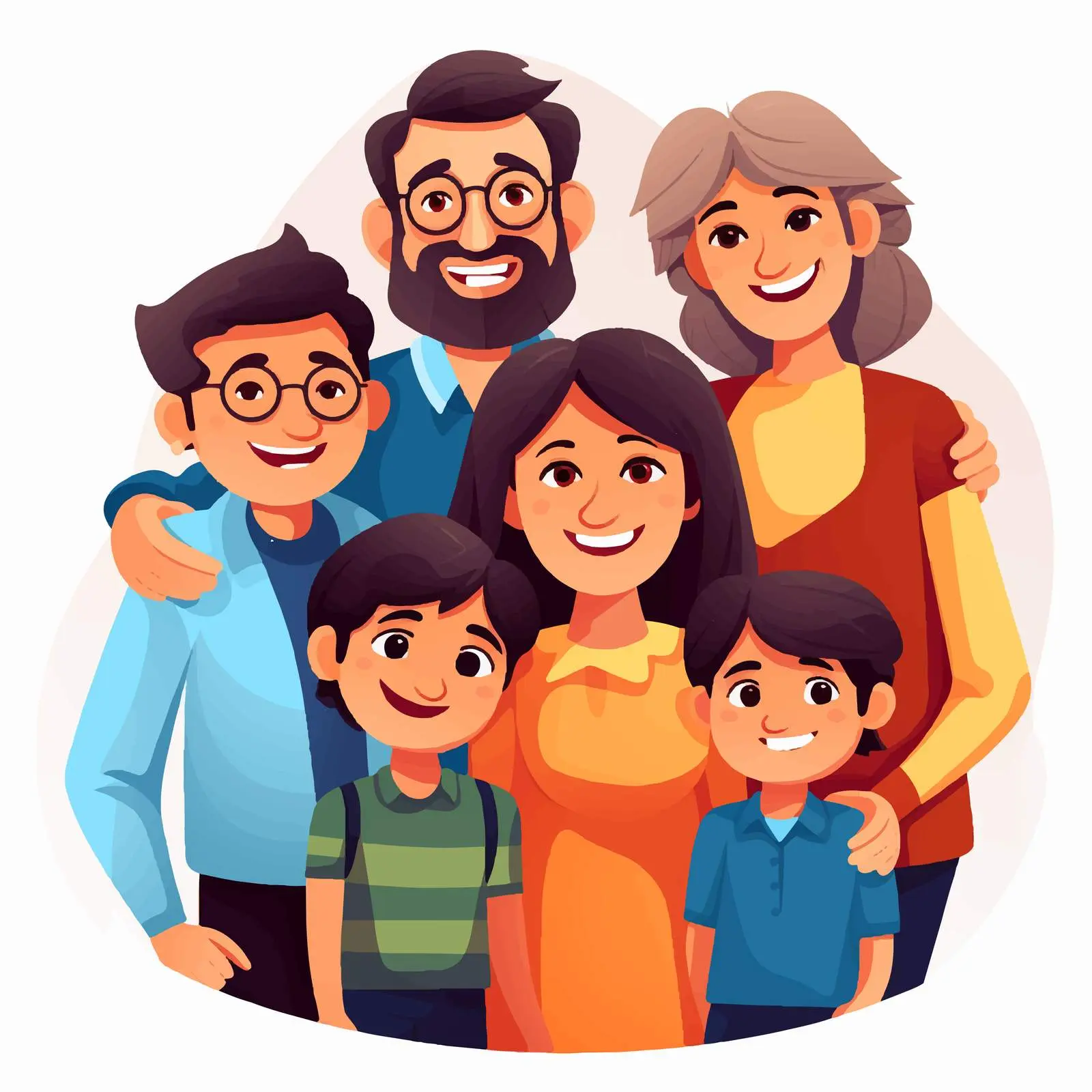 Happy Family Together in Vector Art — free download from Dotvec