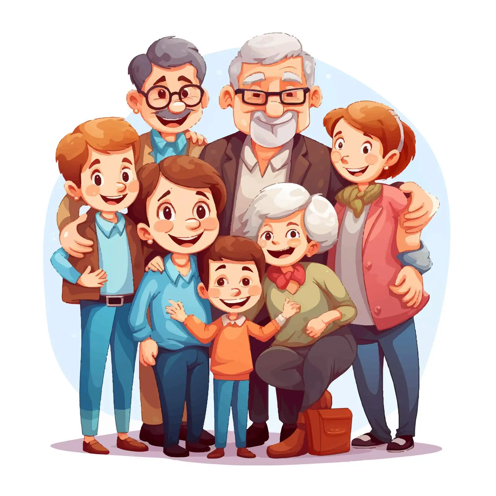 Happy Family Together Vector Illustration — free download from Dotvec