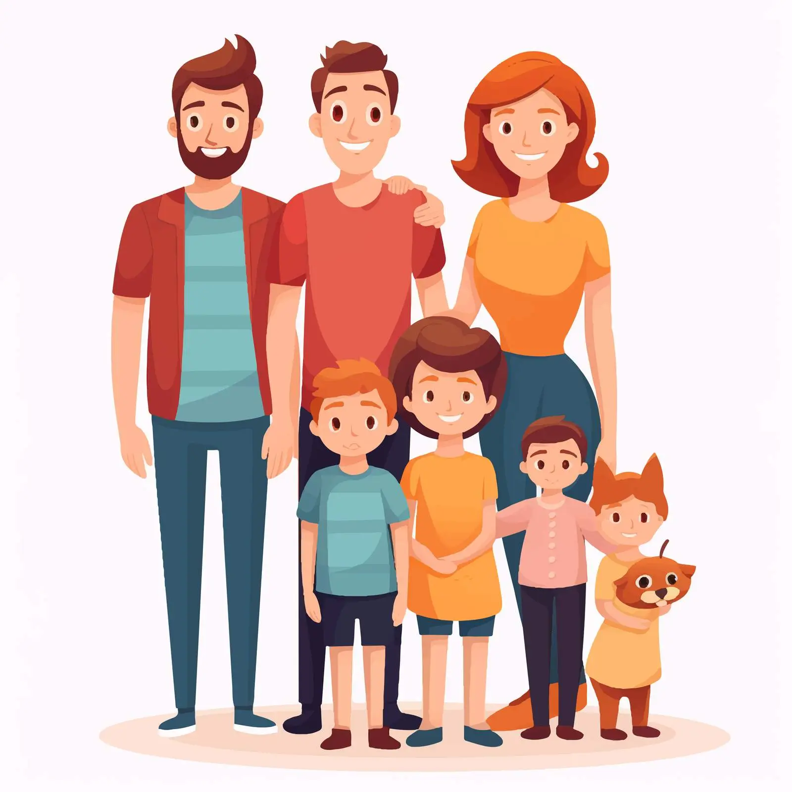 Family Members Illustration on White Background — free download from Dotvec