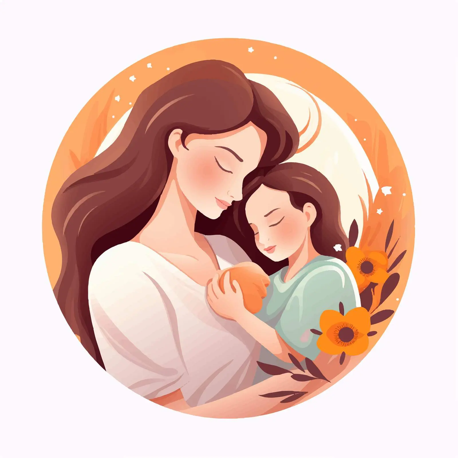 Mother and Newborn Baby Mother's Day Postcard — free download from Dotvec