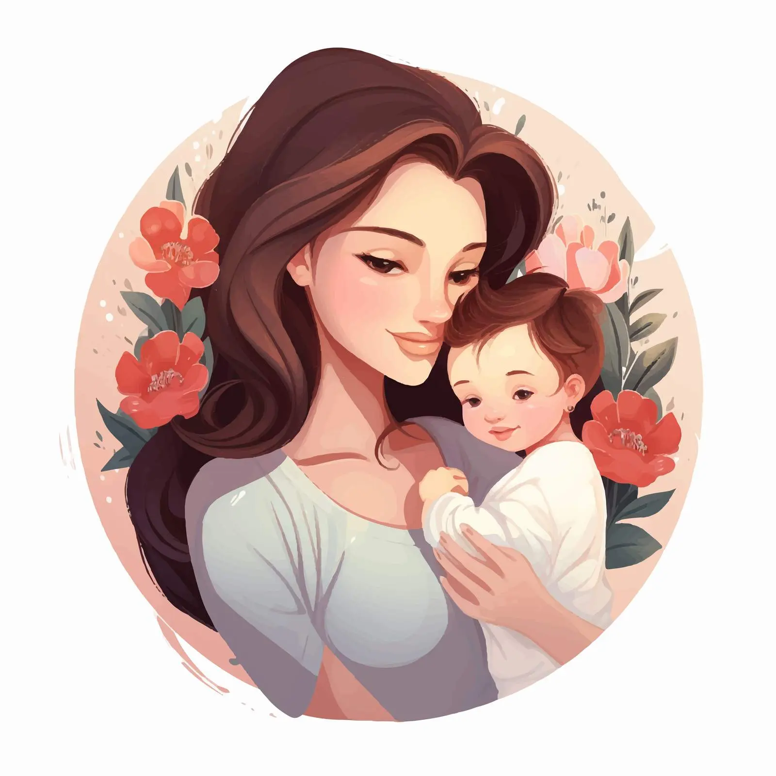 Mother and Newborn Mother's Day Postcard — free download from Dotvec