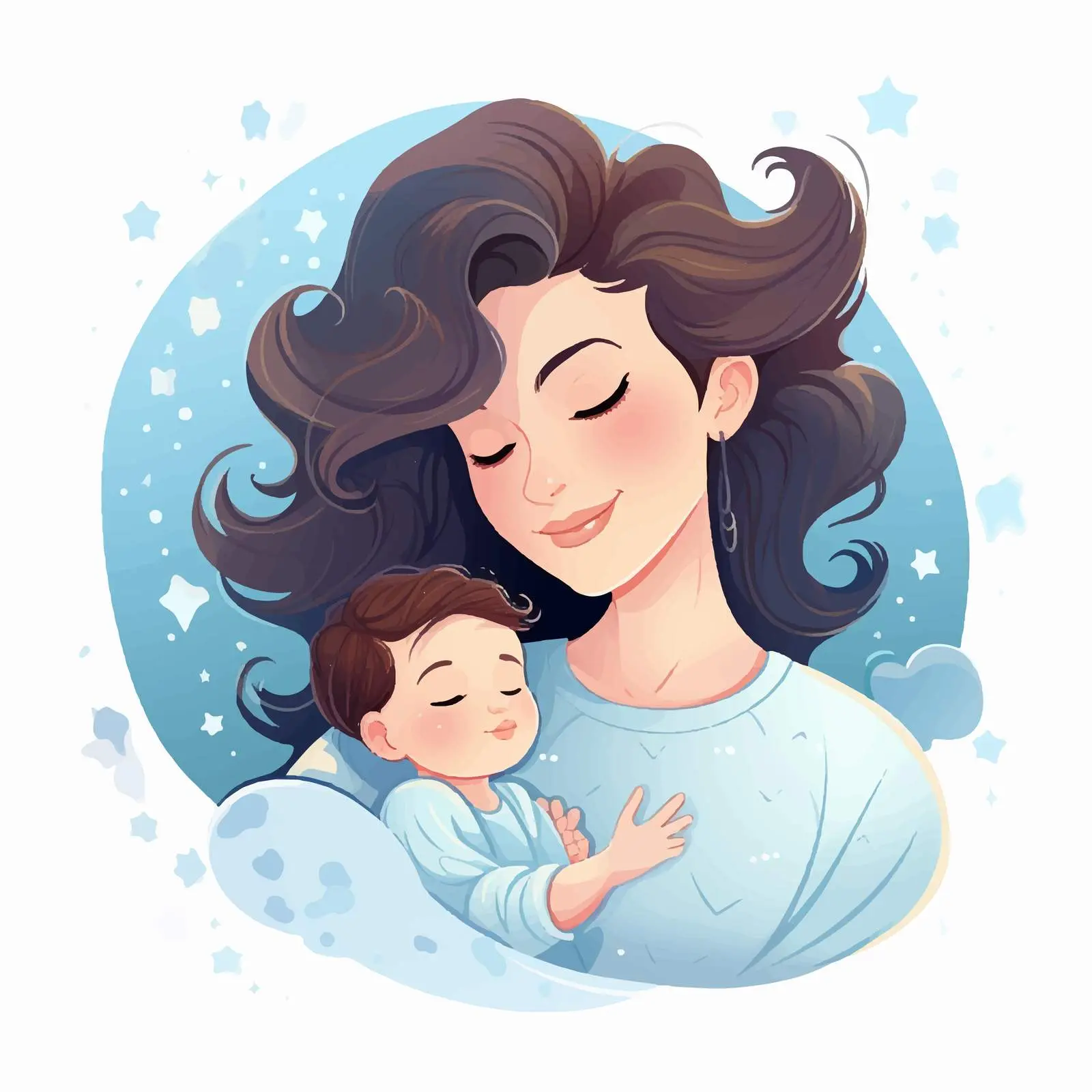 Mother and Newborn Baby Mother's Day Postcard — free download from Dotvec