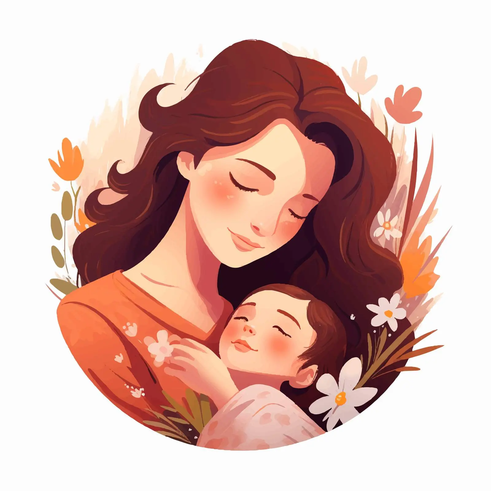 Mother and Newborn Baby Mother's Day Postcard — free download from Dotvec