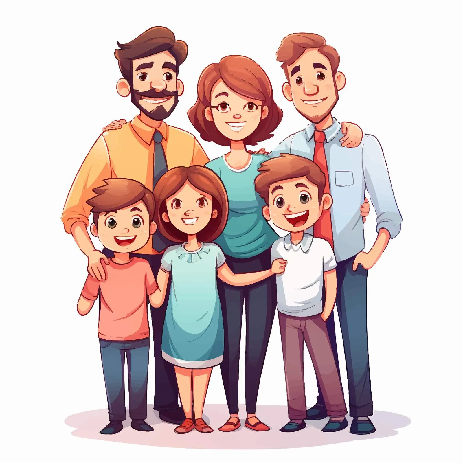 Family Photo Vector Illustration on White Background — free download from Dotvec