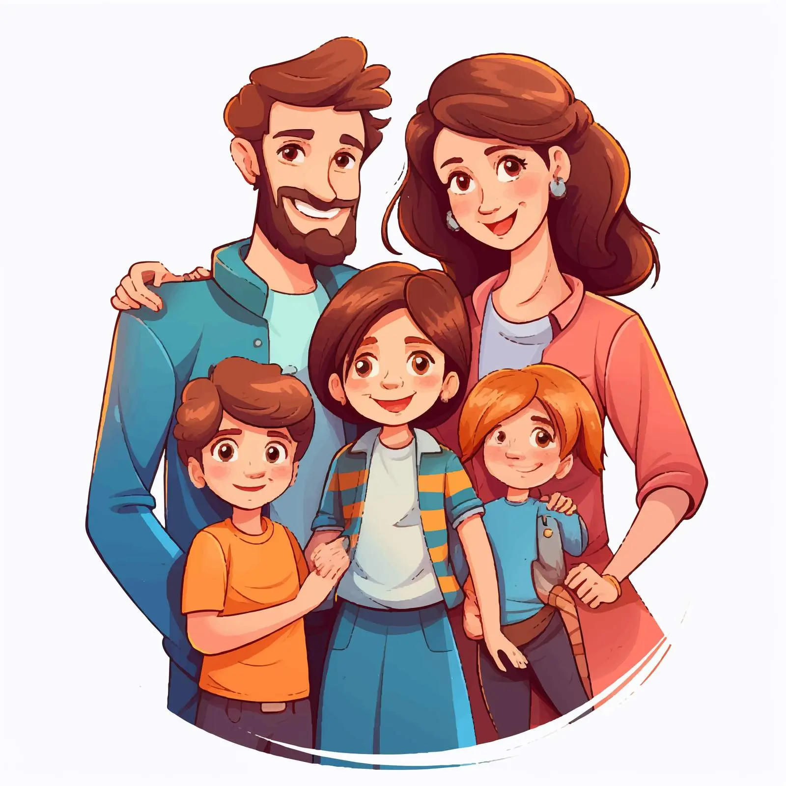 Family Illustration on White Background — free download from Dotvec
