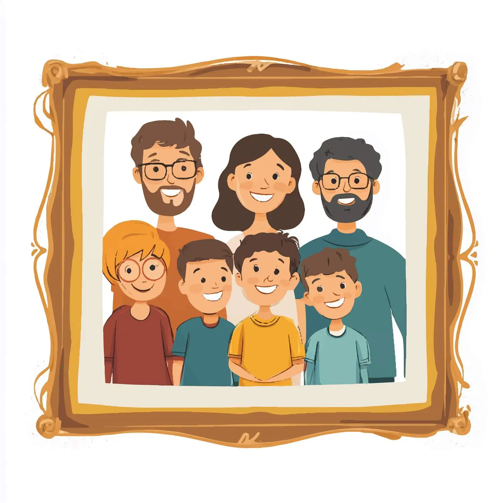 Cartoon Family Vector Illustration Isolated on White — free download from Dotvec