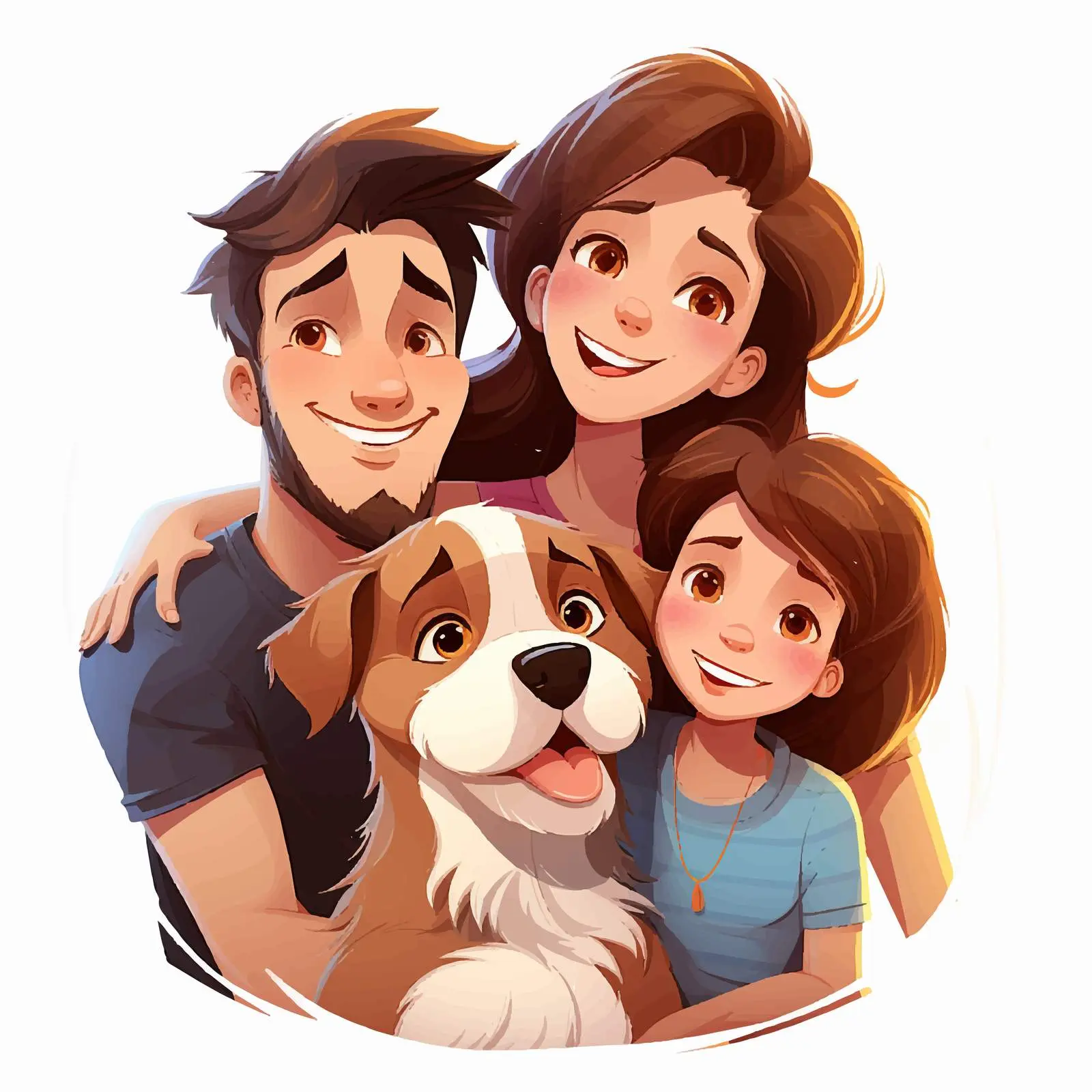 Family Portrait with Child and Two Dogs — free download from Dotvec