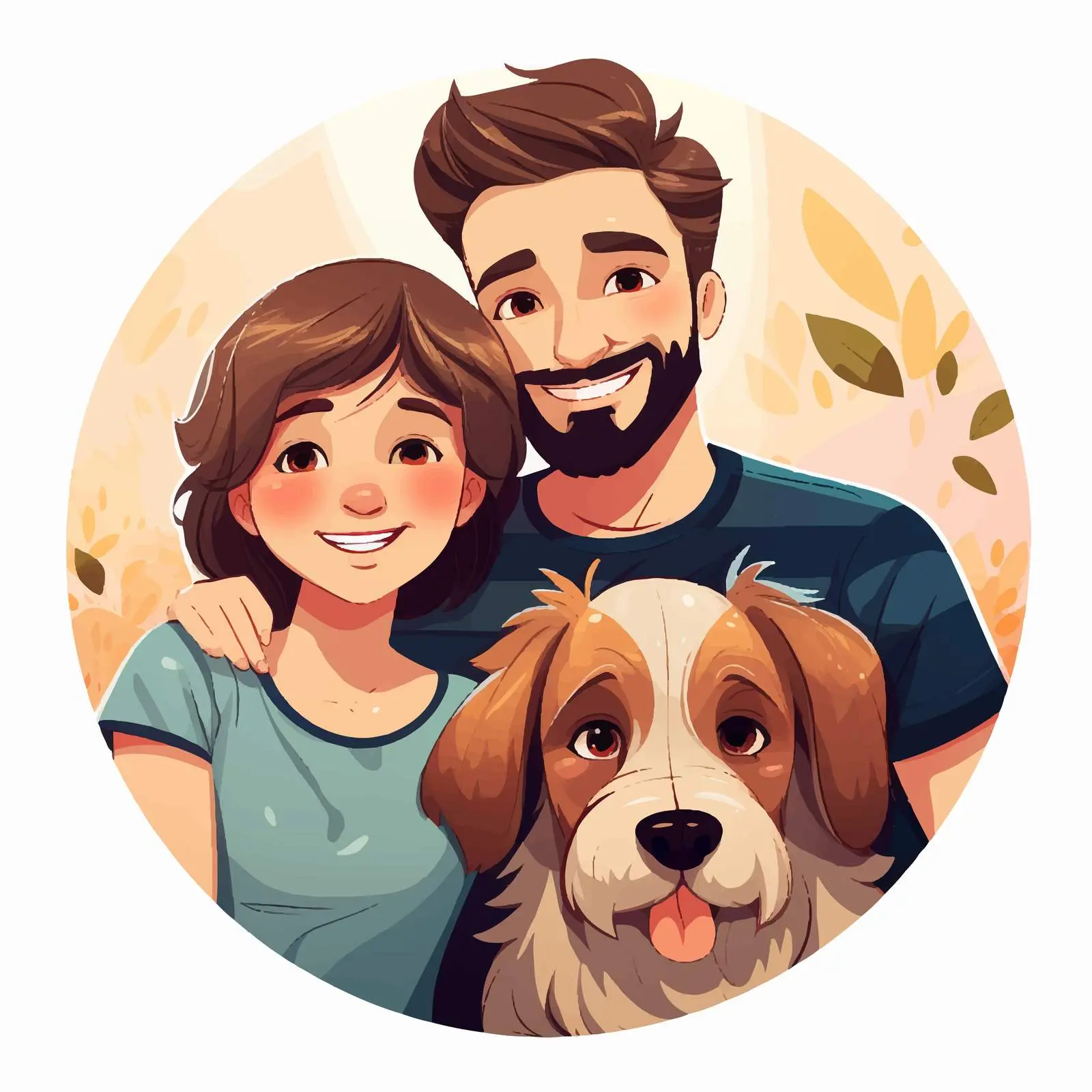 Family Portrait with Two Dogs and a Child — free download from Dotvec