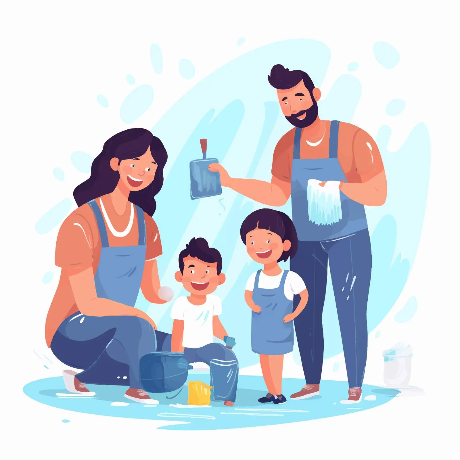 Family Home Repair and Painting Together — free download from Dotvec