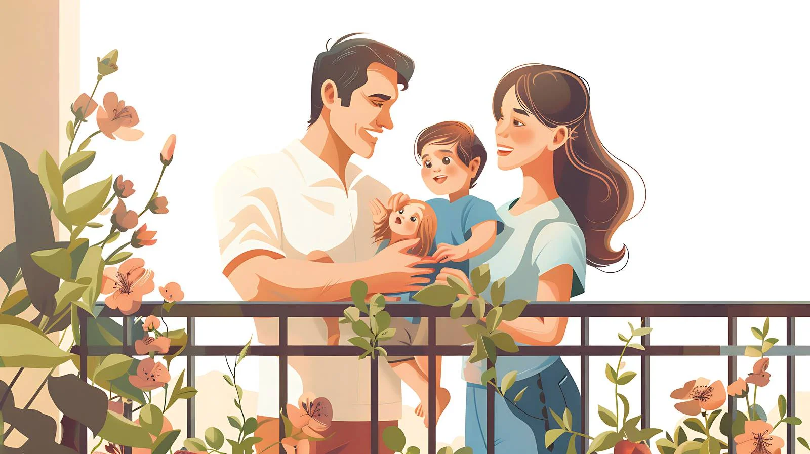 Happy Family Time on Balcony — free download from Dotvec