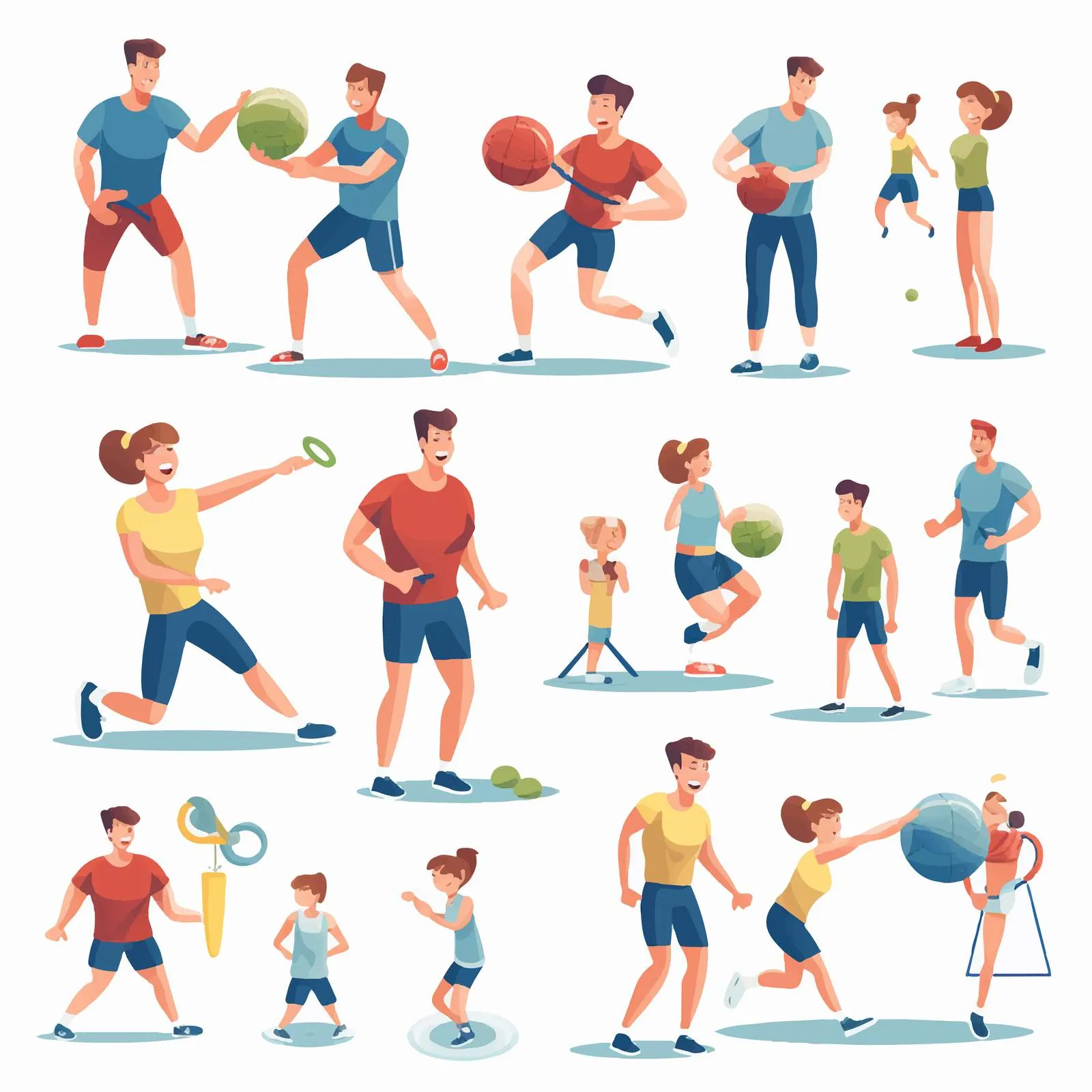 Family Sports Activity Vector Collection — free download from Dotvec