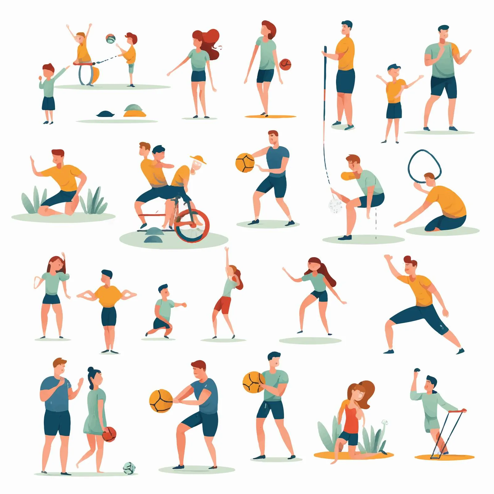 Family Sports Activities with Parents and Children — free download from Dotvec
