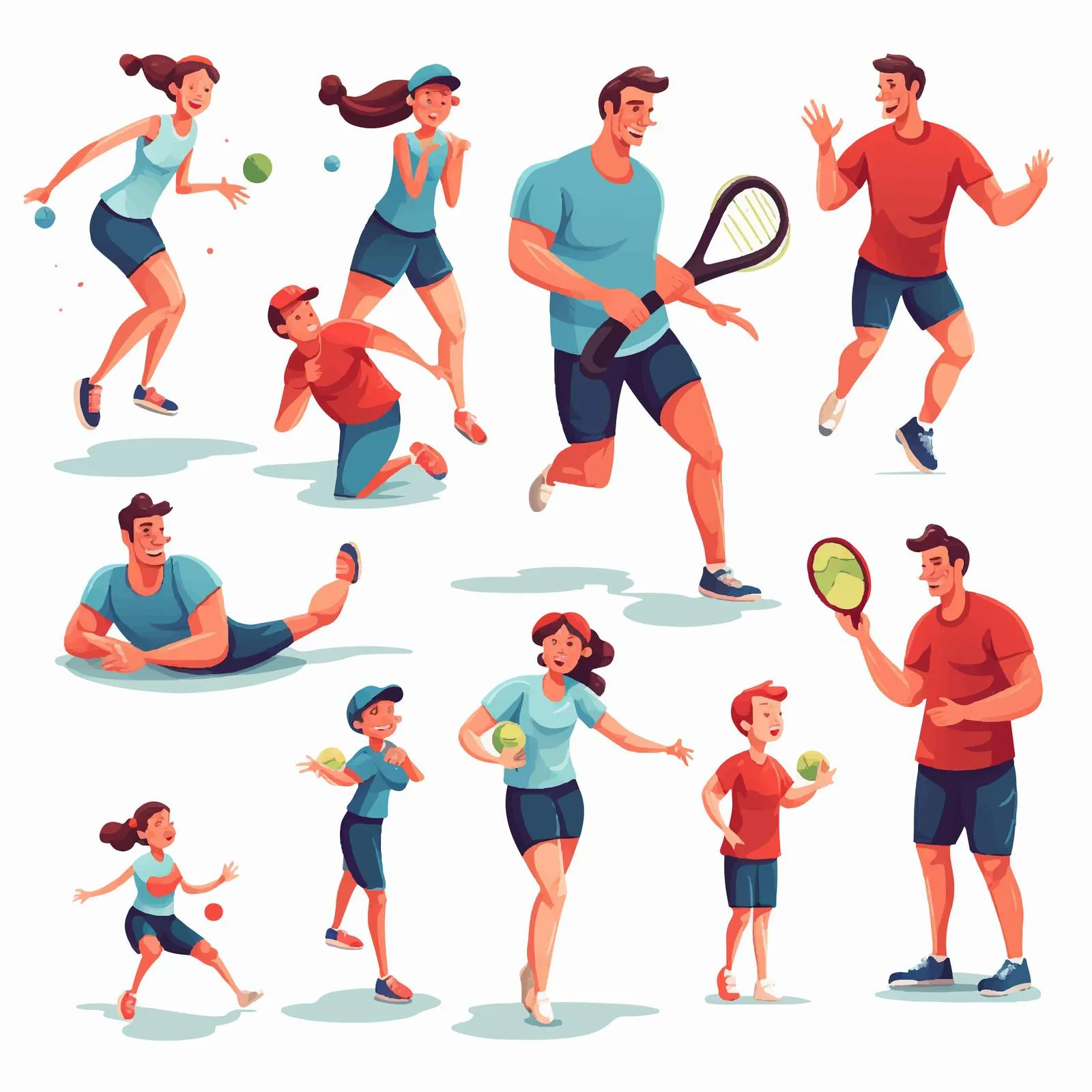 Family Sports Activities Vectors for Parents — free download from Dotvec
