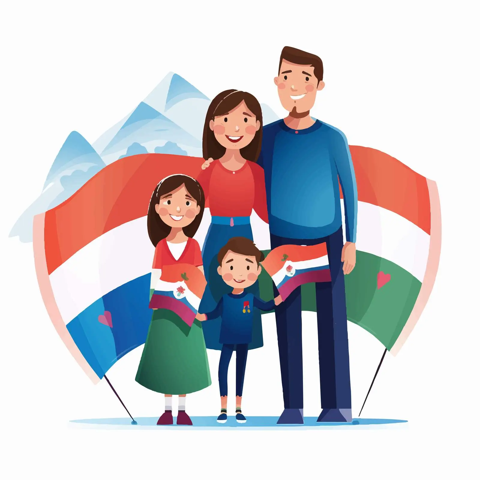 Family Sublimation Pack in National Flag Colors – free printable vector image from Dotvec