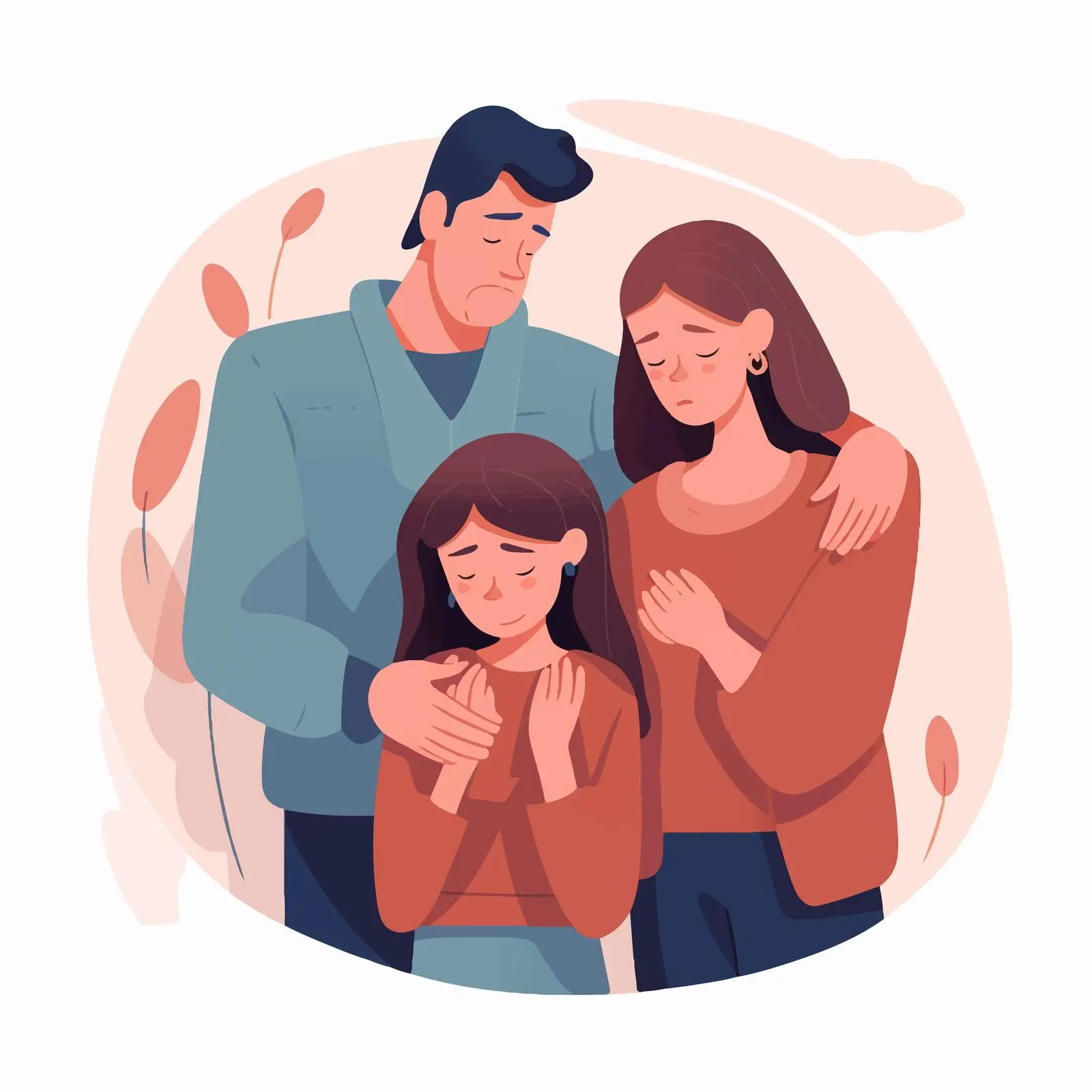Family Support Concept: Parents Comforting Child – free crying image from Dotvec
