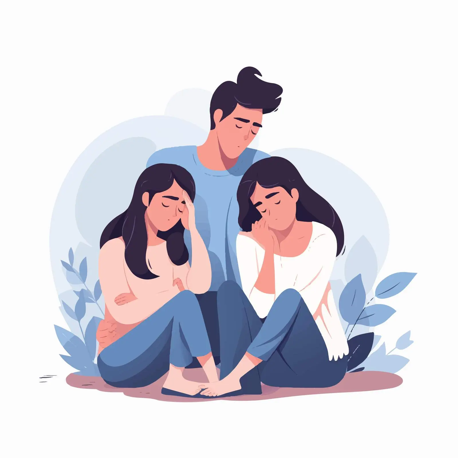 Family Support Concept: Parents Comforting Child — free download from Dotvec