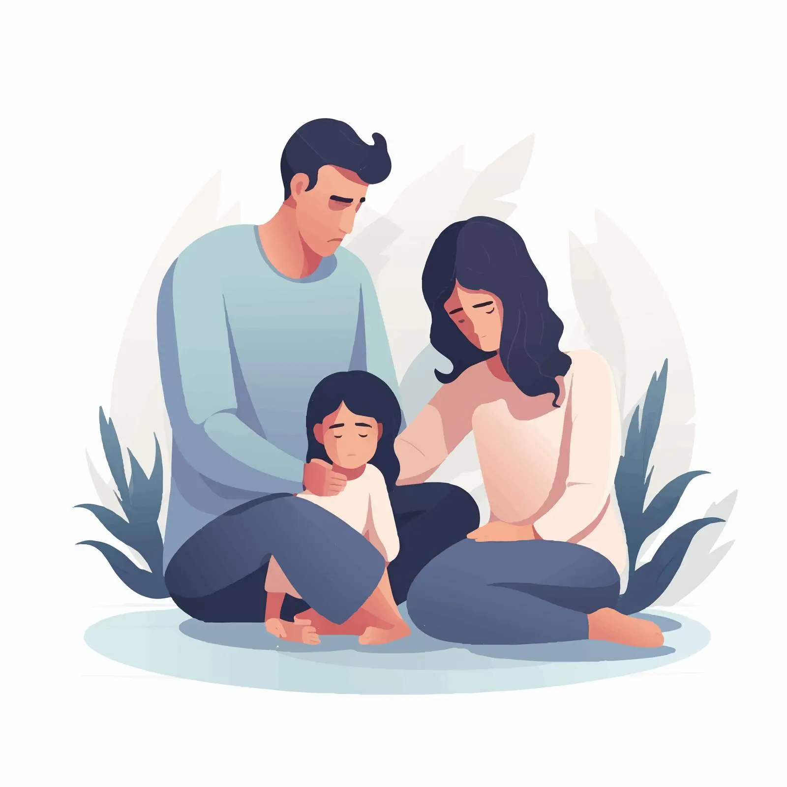 Supportive Family Care Concept with Parents Comforting – free parental guidance image from Dotvec
