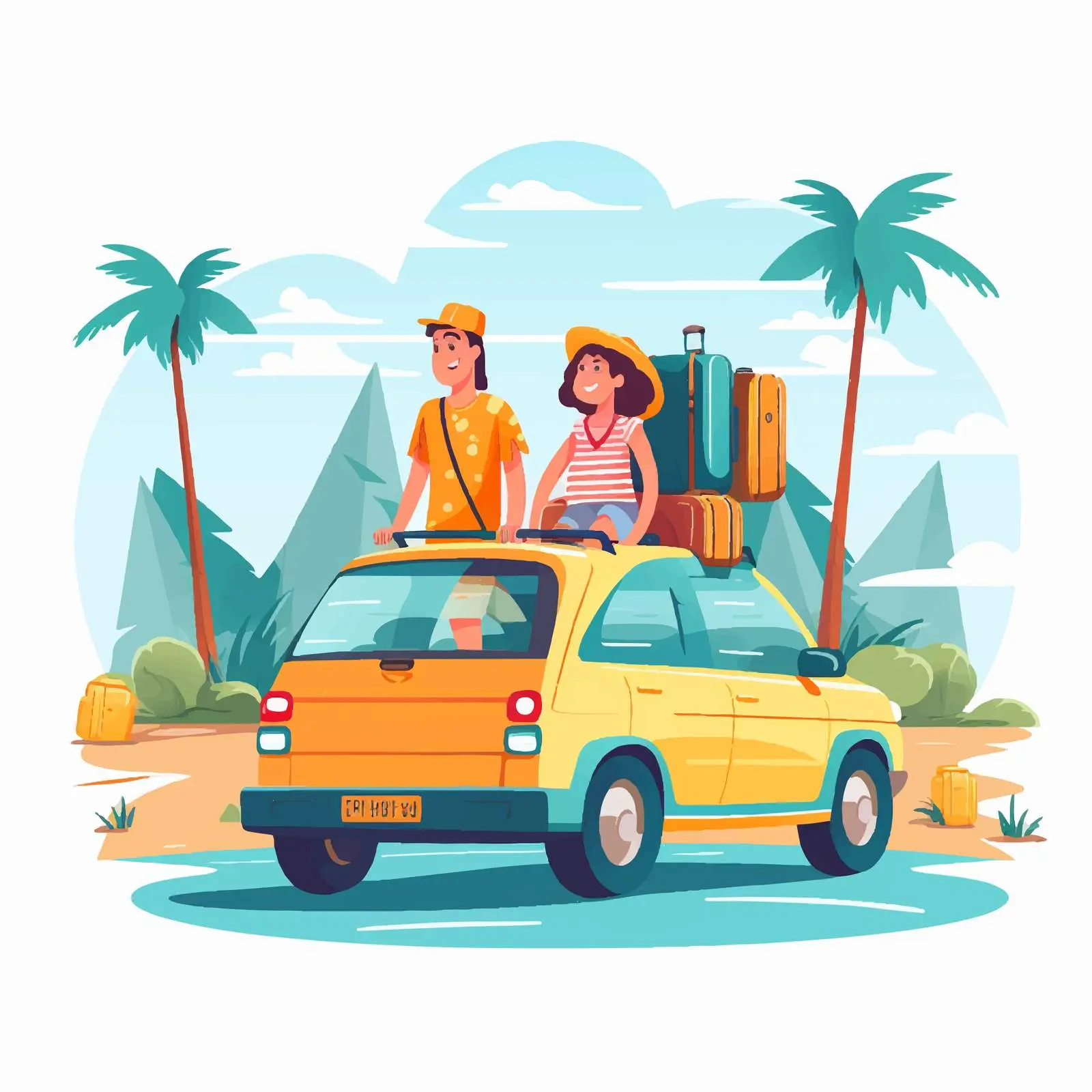 Joyful Family Road Trip with Baggage — free download from Dotvec