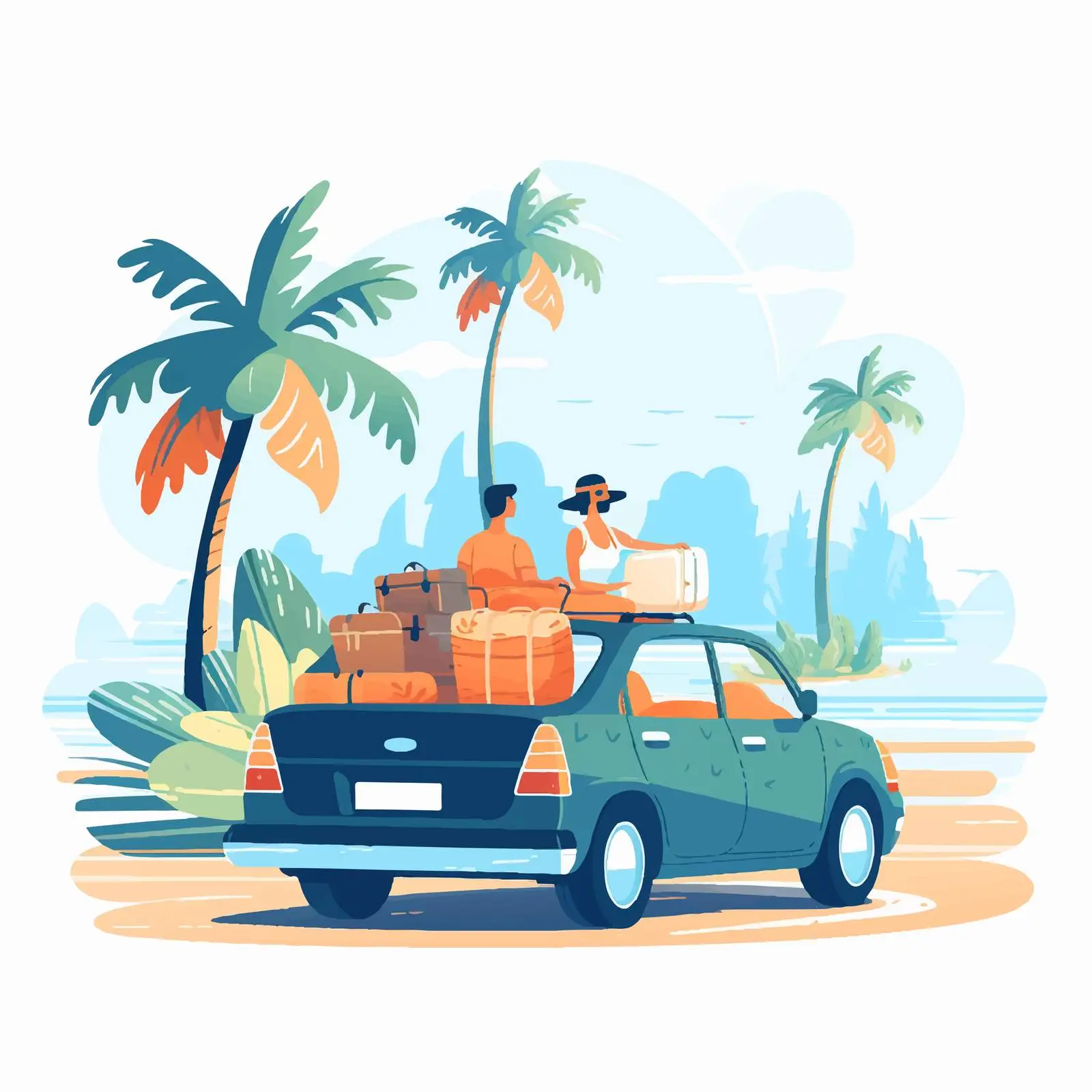 Family Road Trip with Baggage and Happiness — free download from Dotvec