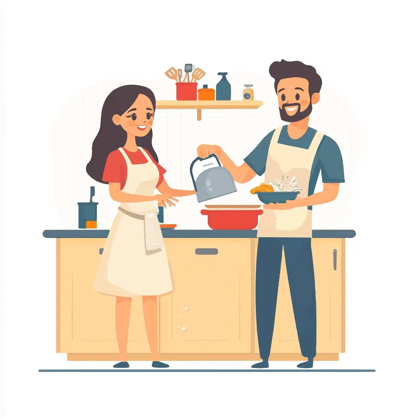 Family Washing Dishes in the Kitchen — free download from Dotvec