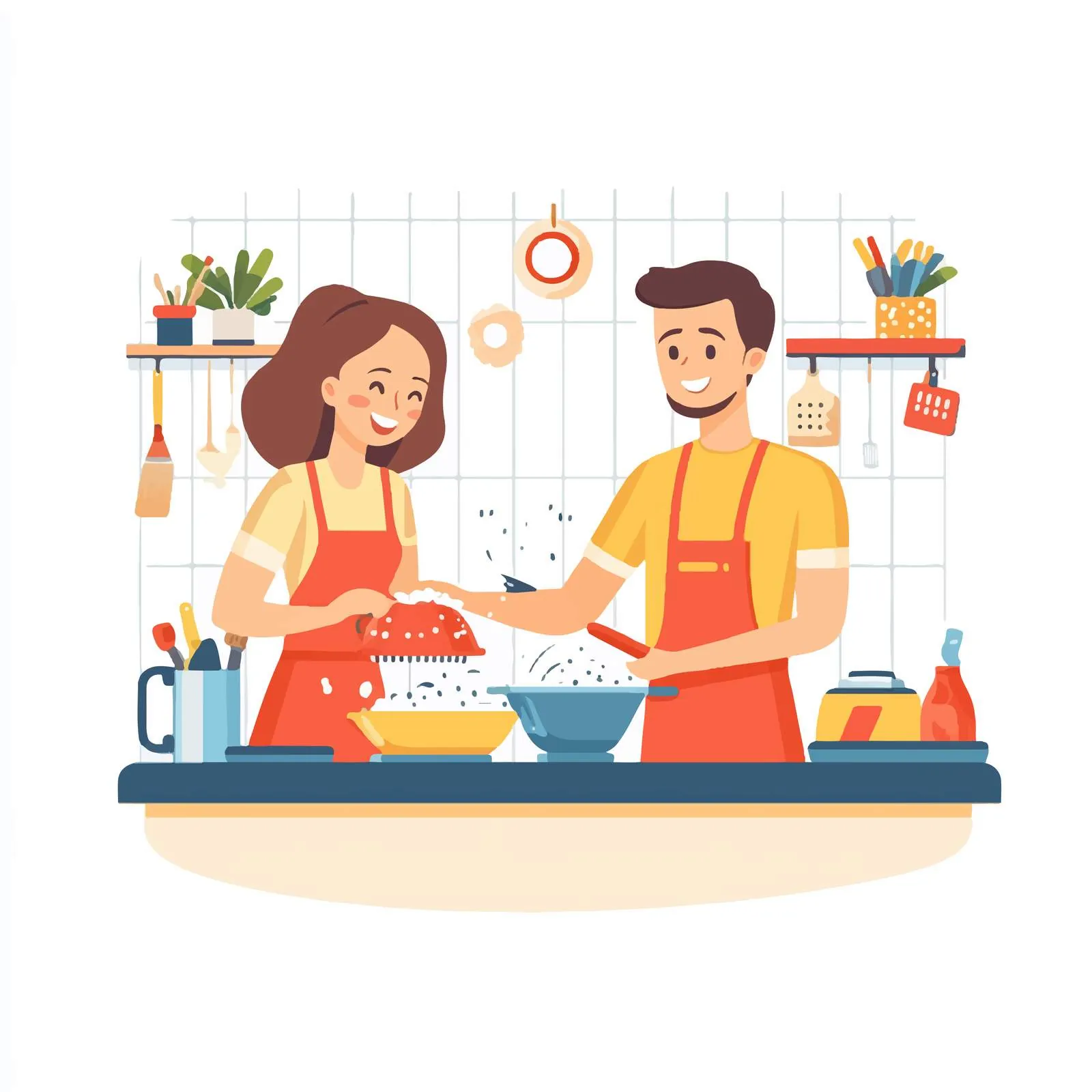 Family Washing Dishes Together in Kitchen — free download from Dotvec