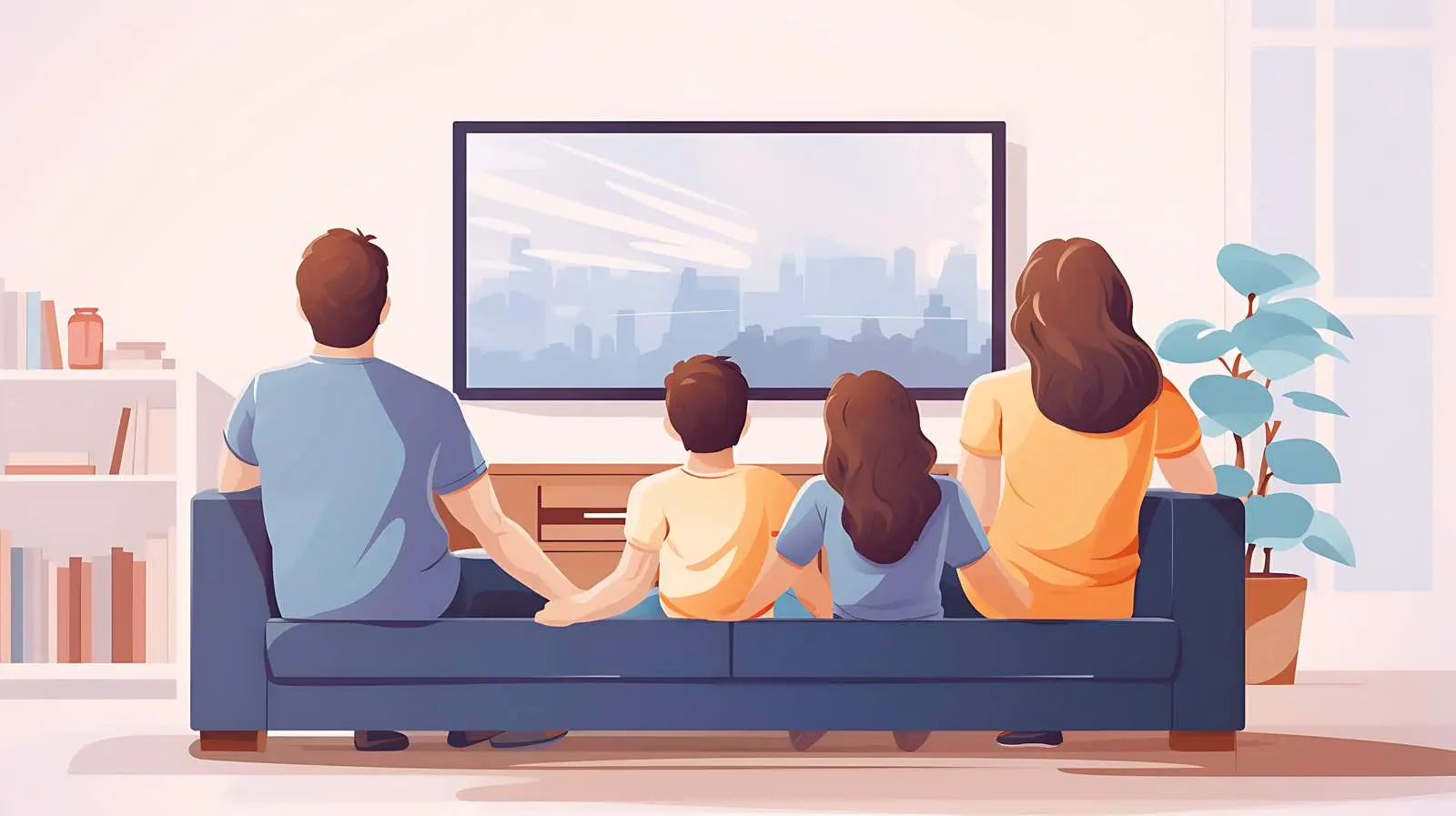 Family Watching News Together — free download from Dotvec